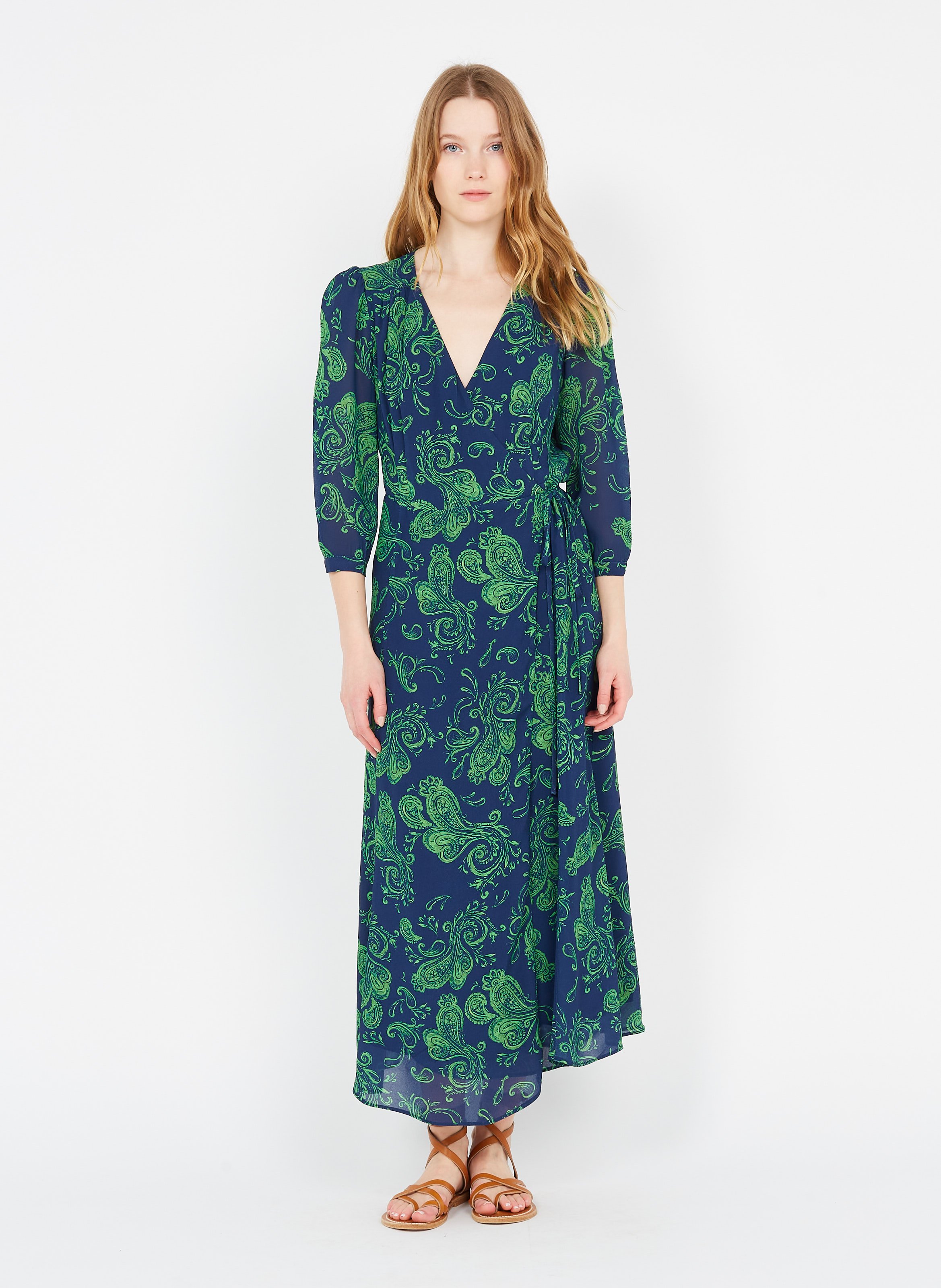 V-neck Wrap Dress Marine Sud Express 