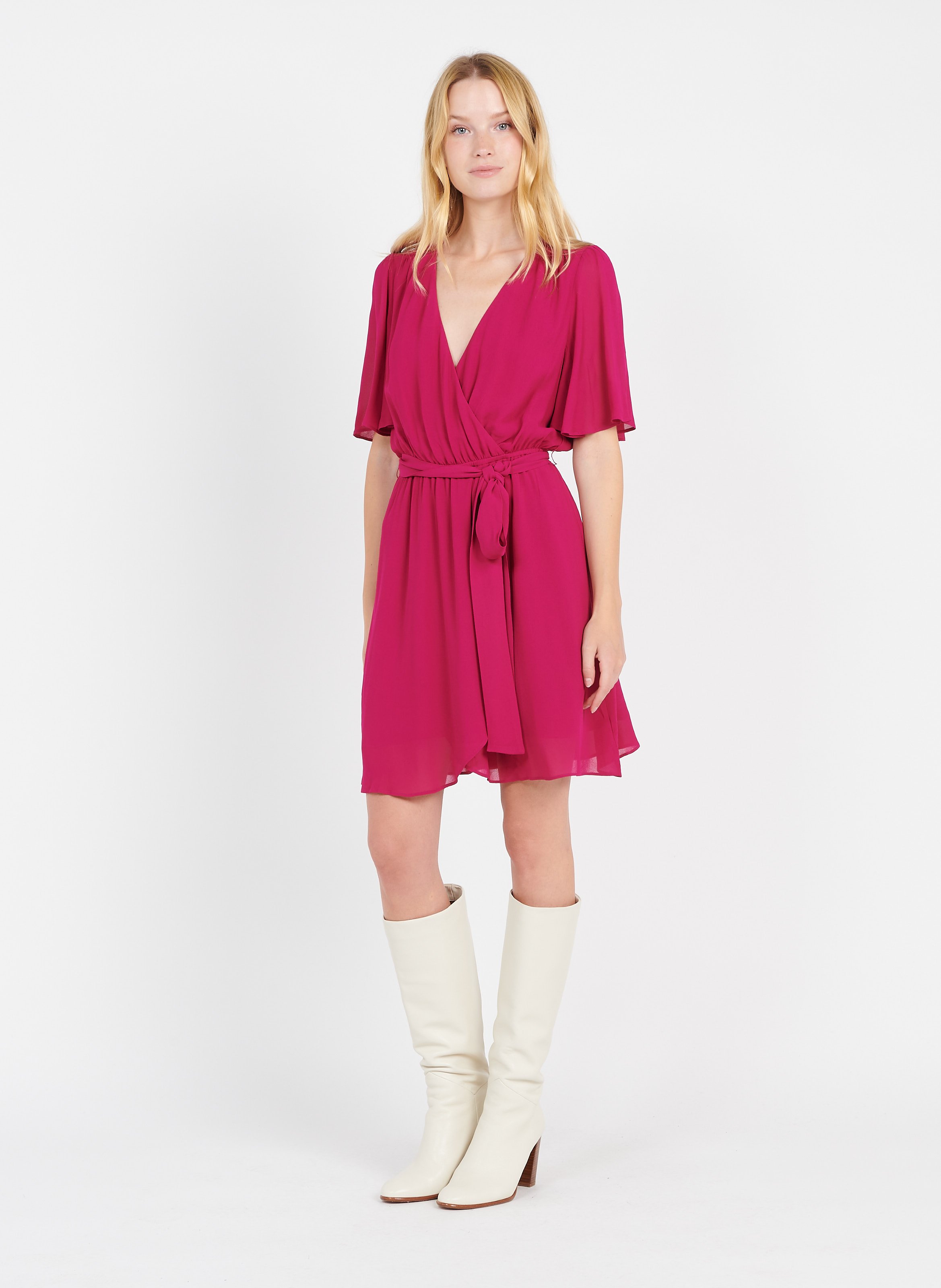 Short Wrap Dress Framboise Sud Express Women Place des Tendances