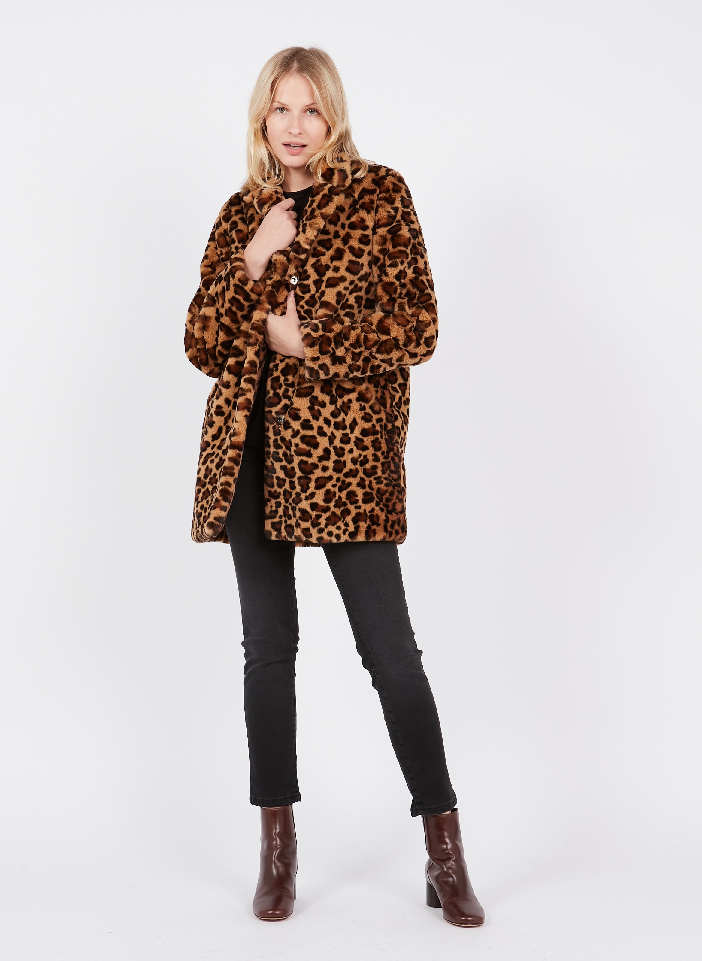 express faux fur leopard coat