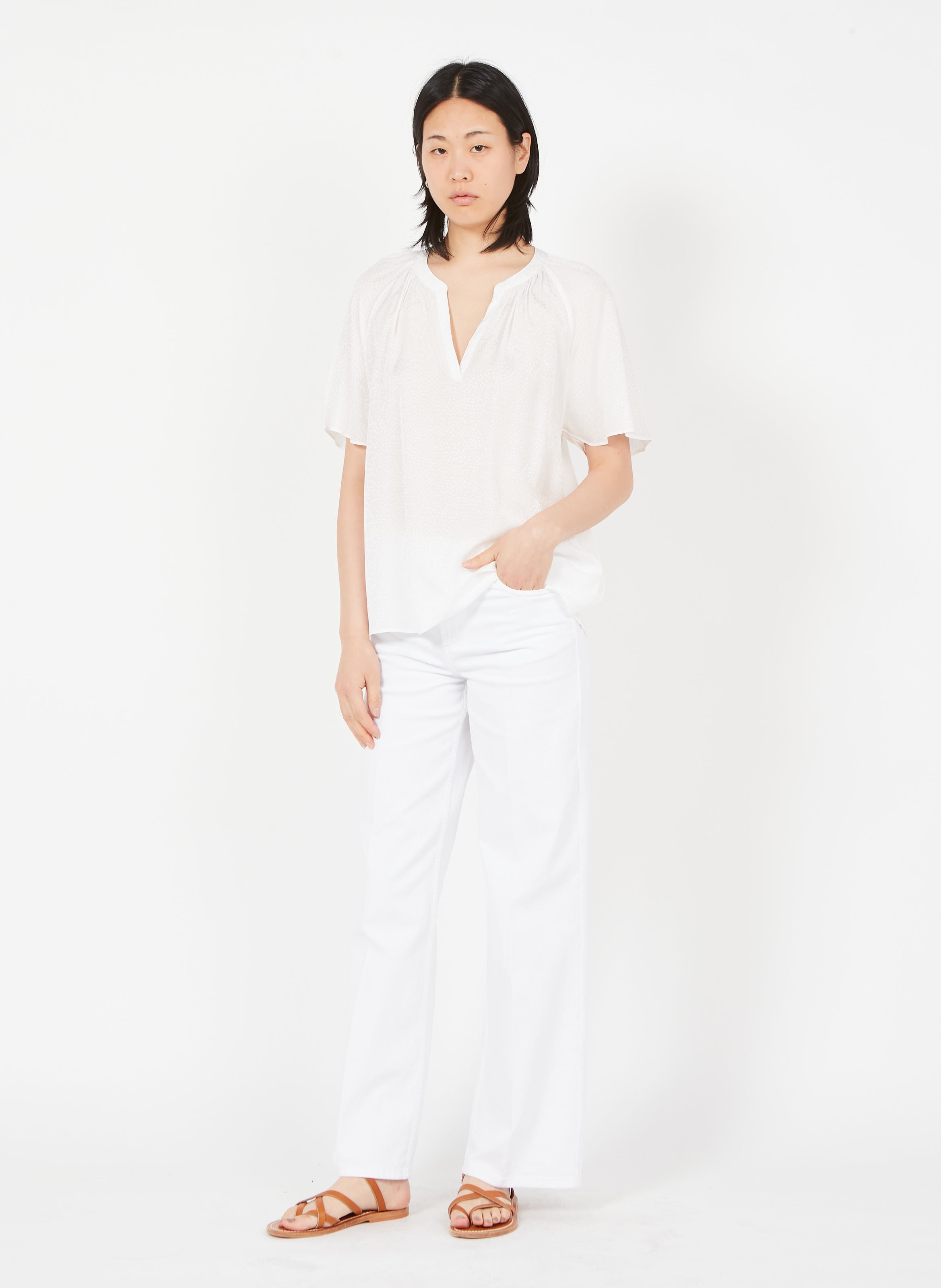 Sale Wide-leg Jeans Blanc Sud Express 