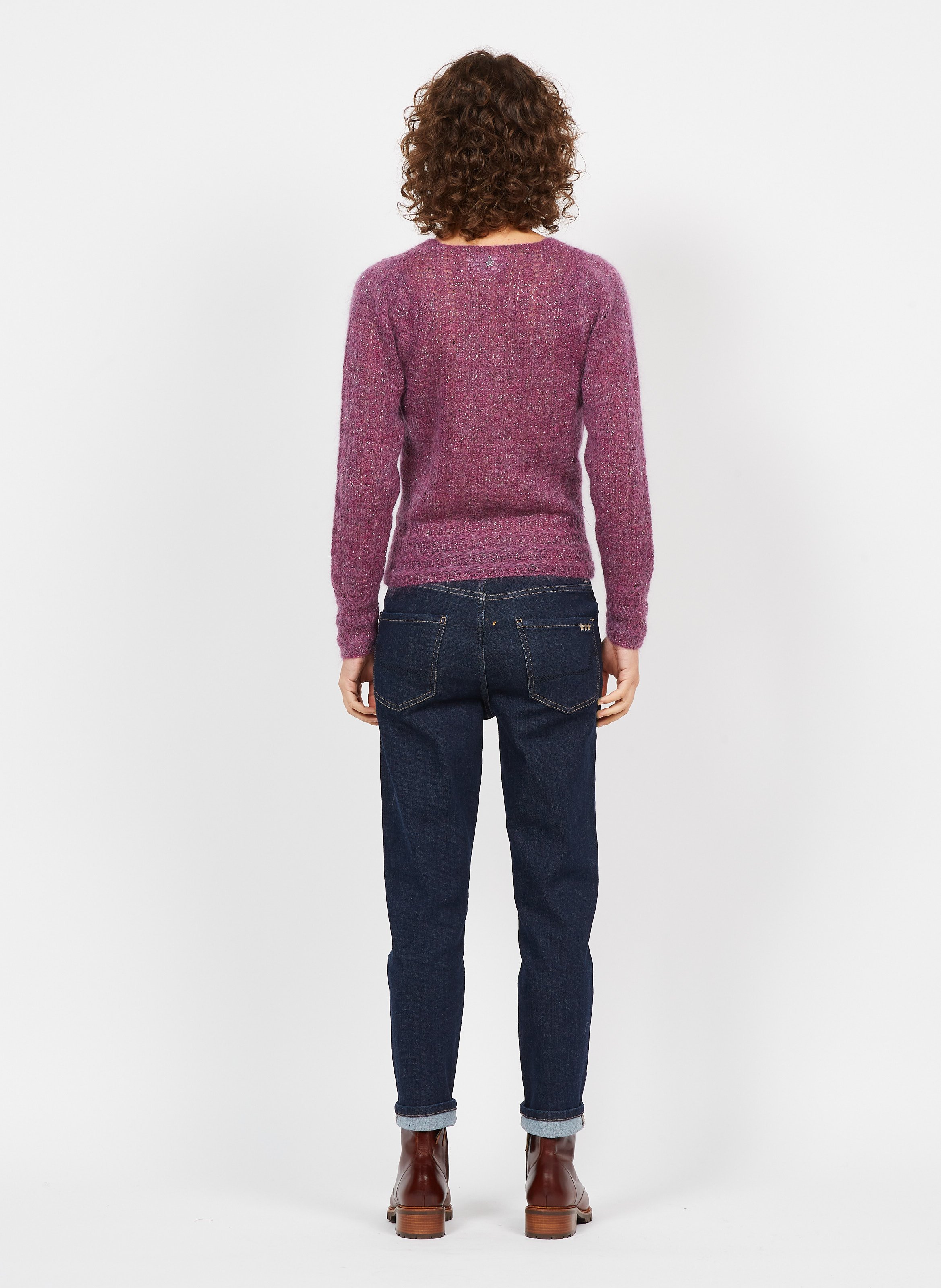 Wool-blend Wrap Sweater Prune Chine Sud 