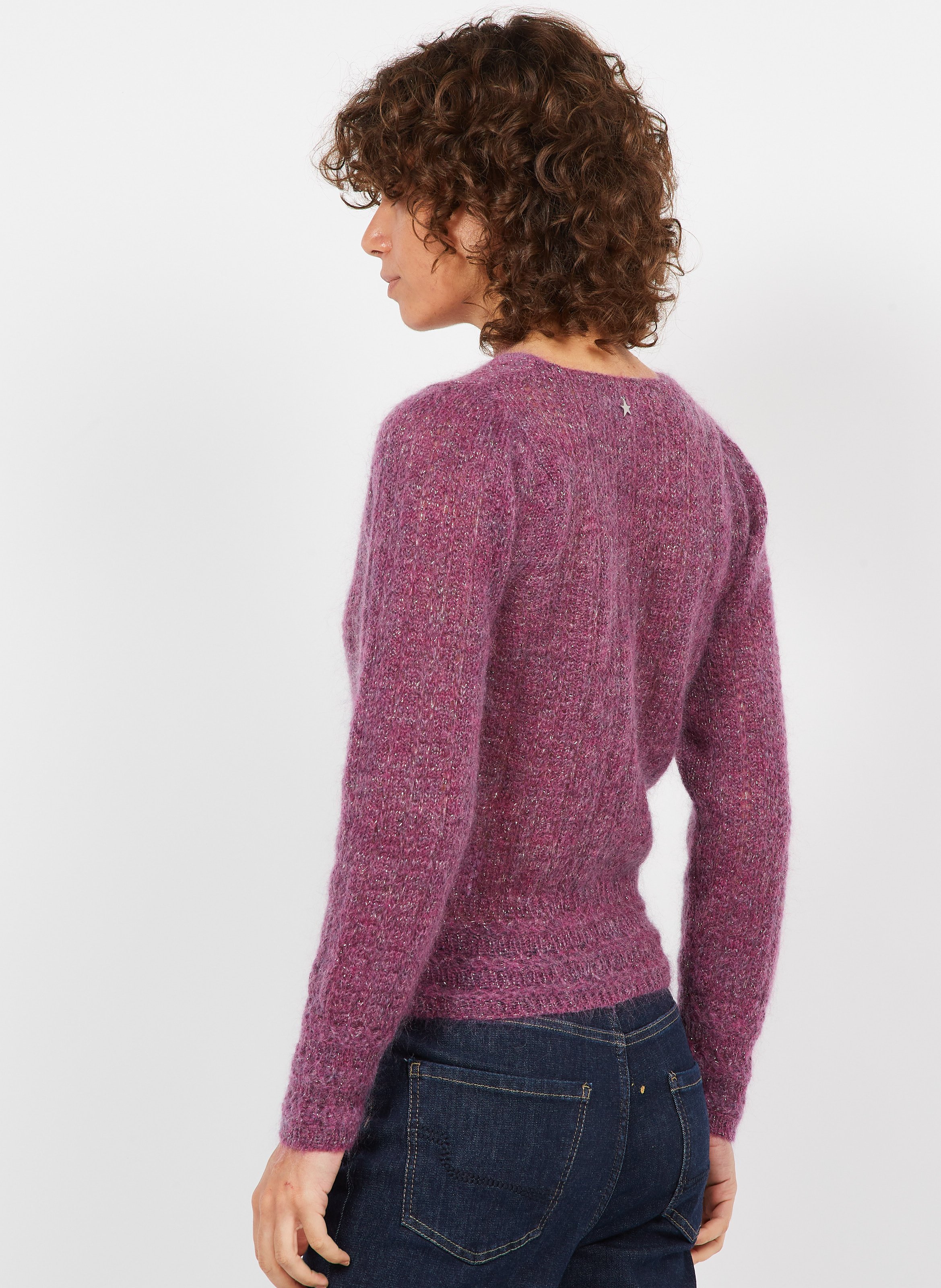 Wool-blend Wrap Sweater Prune Chine Sud 