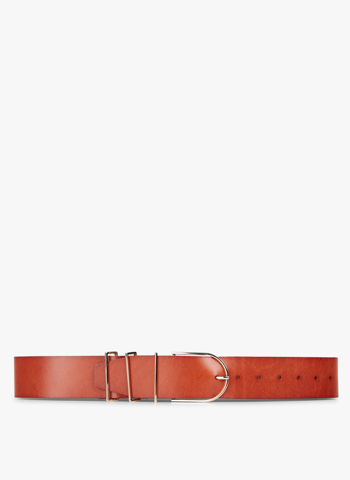 SUNCOO Beige Leather belt with buckle
