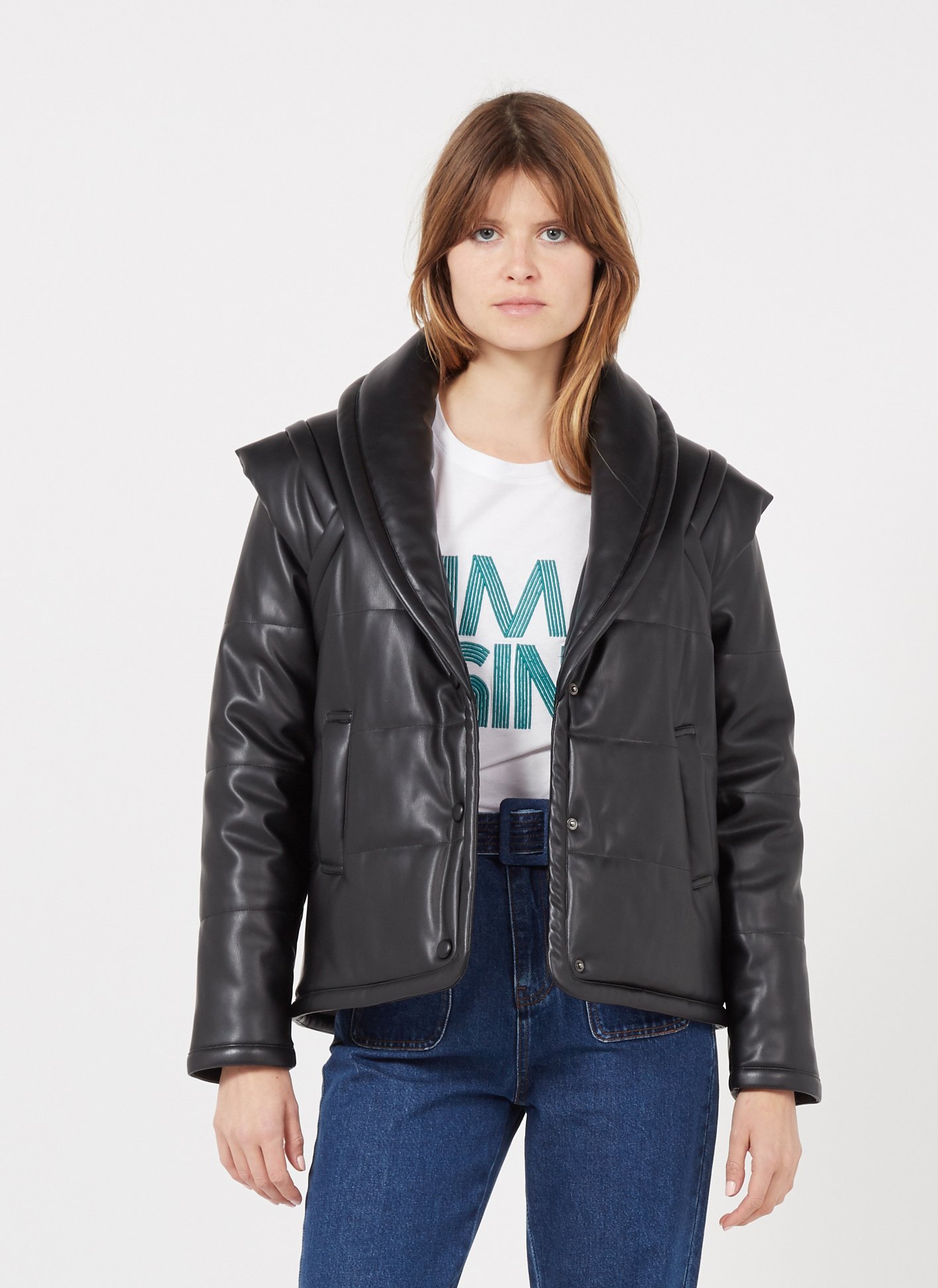 shawl collar leather jacket