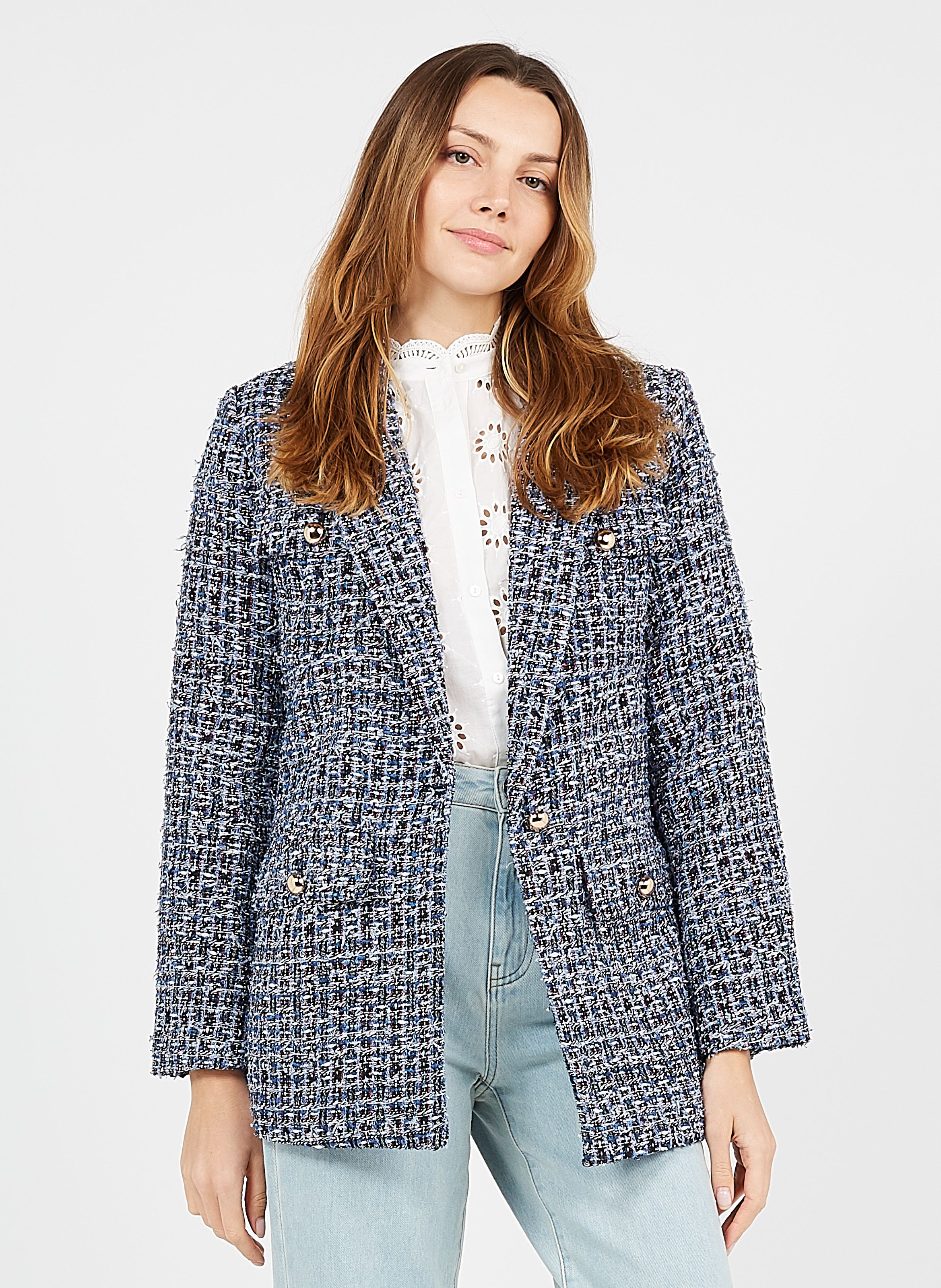 blue tweed blazers