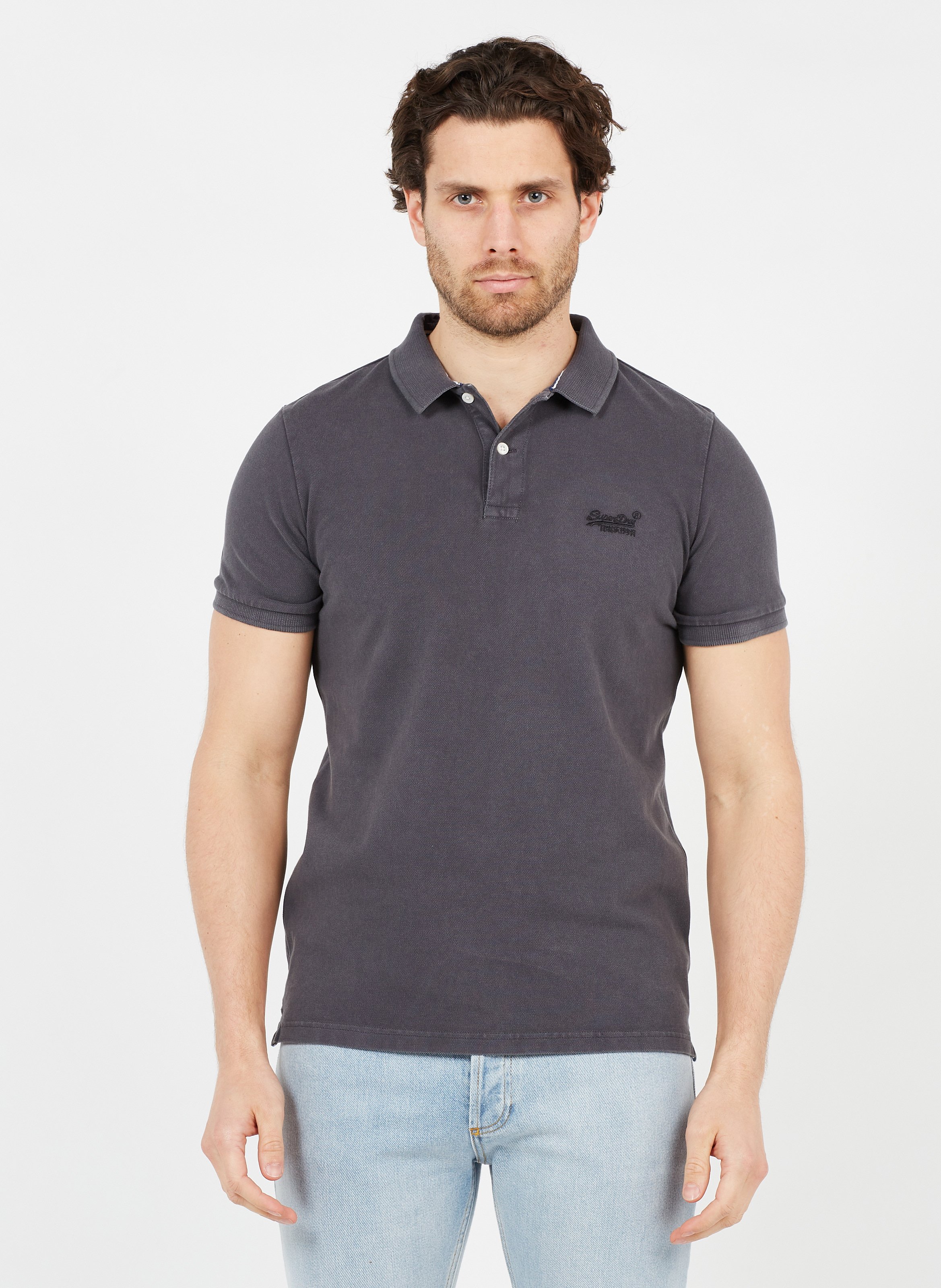 superdry black polo