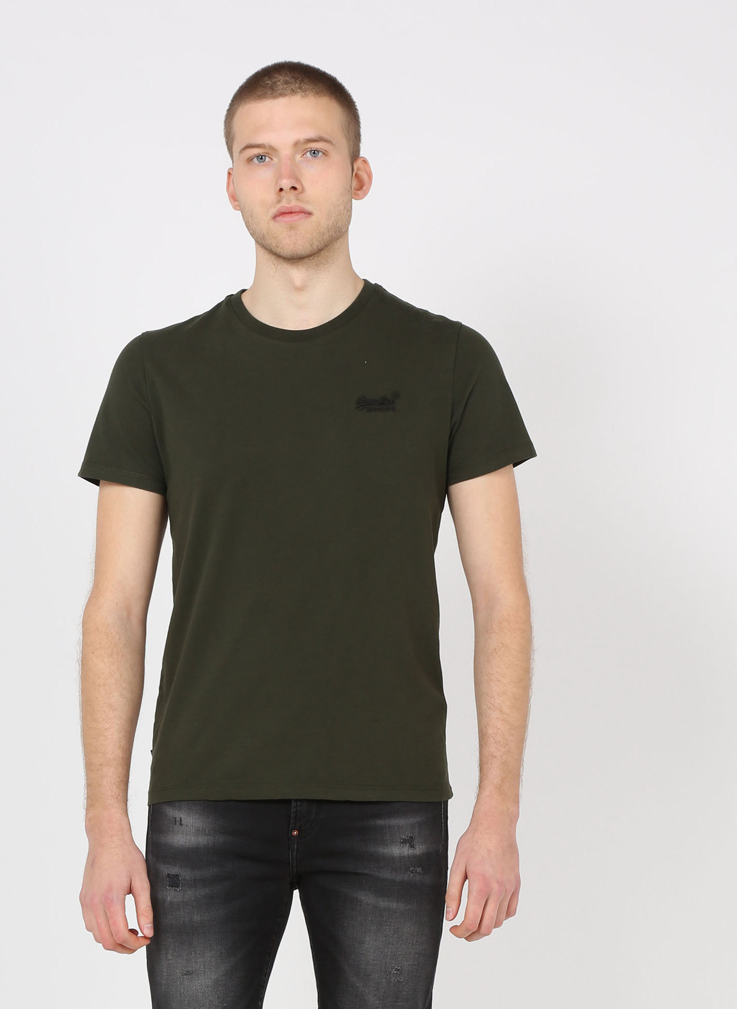 Round-neck Cotton T-shirt Surplus Goods Olive Superdry - Men | Place des Tendances