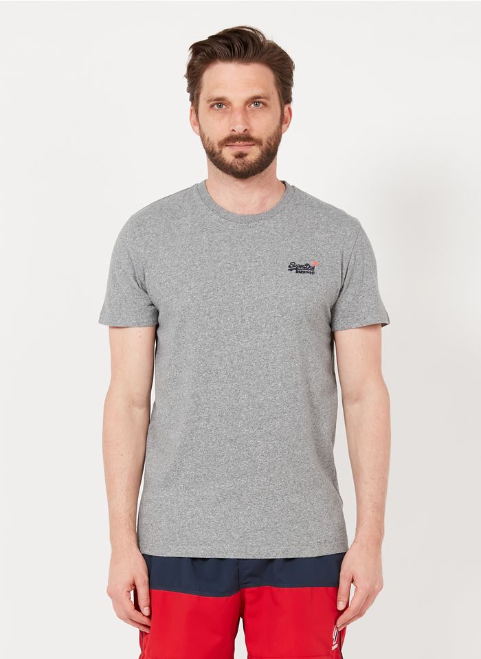 SUPERDRY Grey Slim-fit round-neck cotton T-shirt