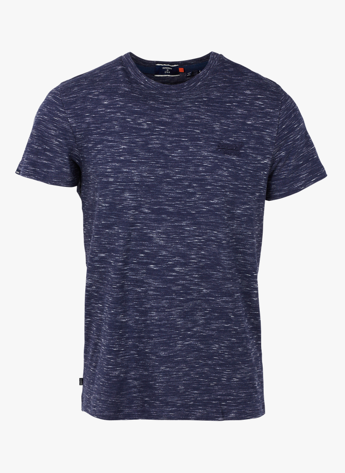 SUPERDRY Blue Slim-fit striped cotton T-shirt with round neck