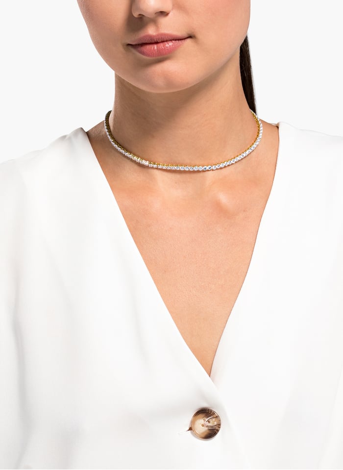 tennis deluxe necklace cz white swarovski women place des tendances