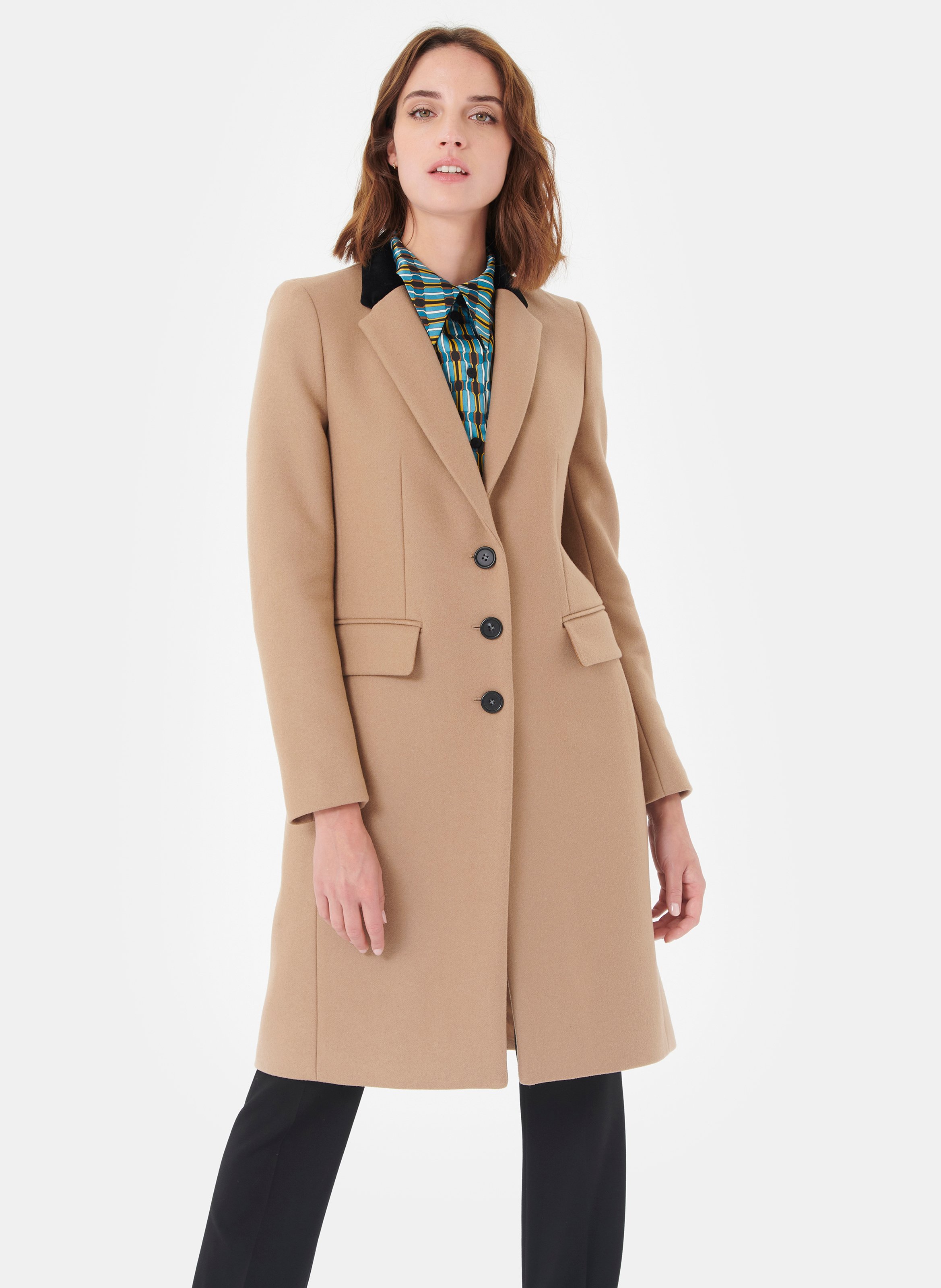 beige tailored coat