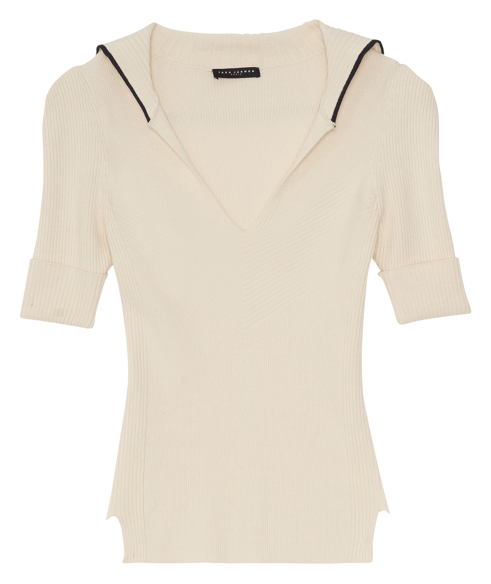 white sweater with collar