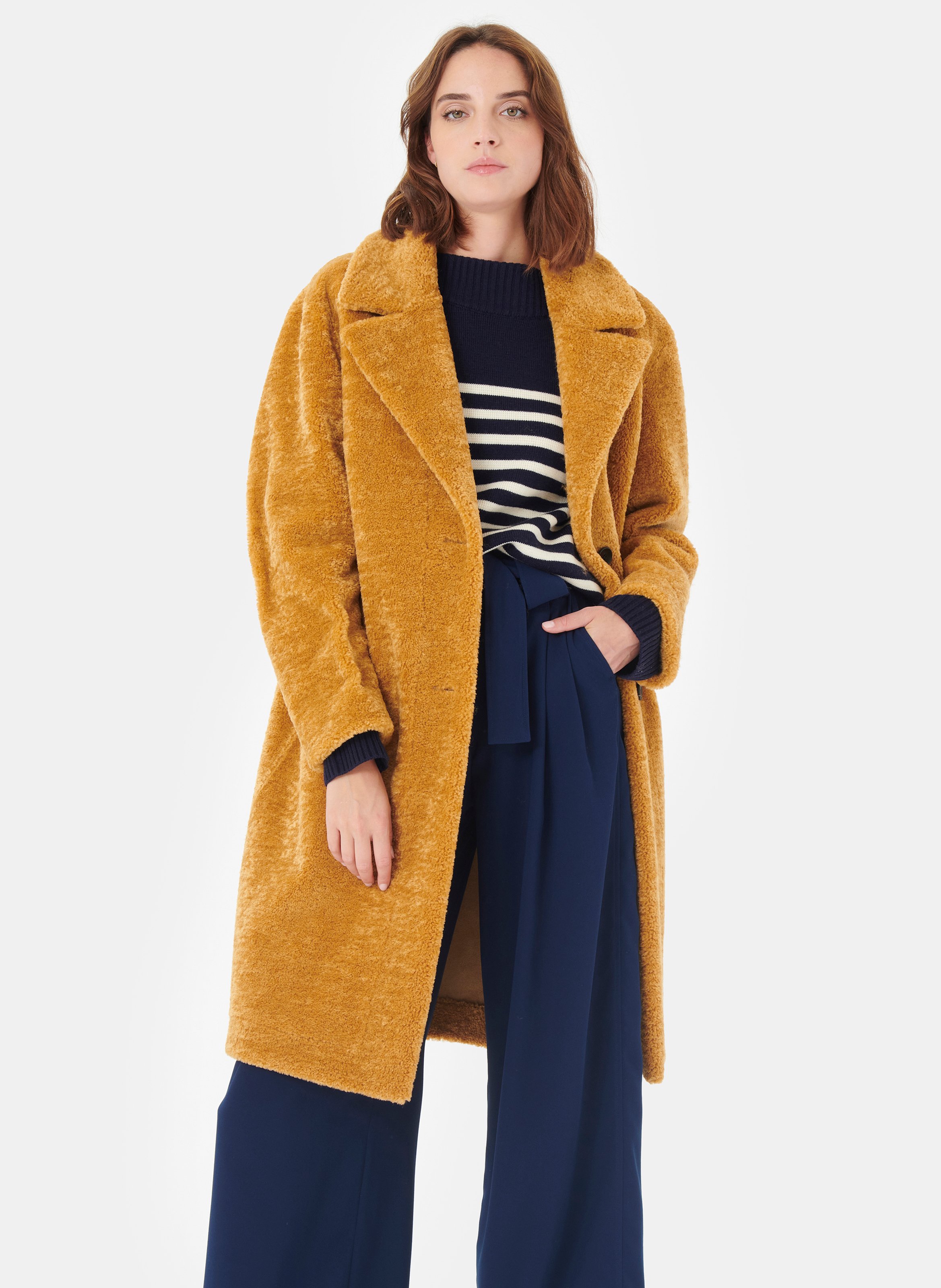 yellow oversized coat