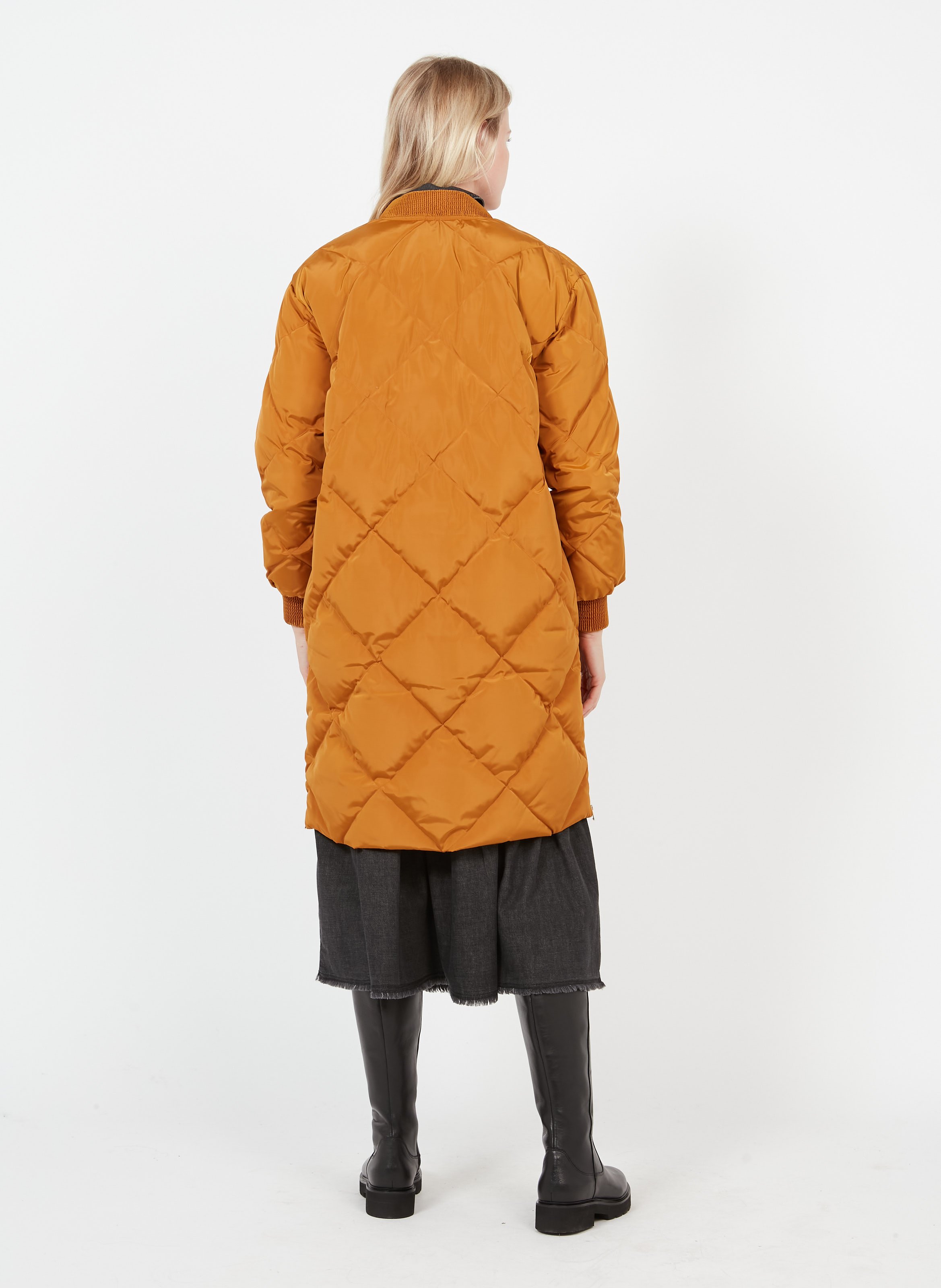 ochre padded coat