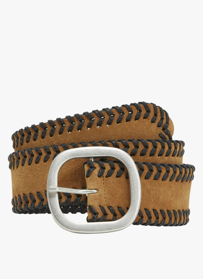 THE KOOPLES Brown Braided leather belt with buckle