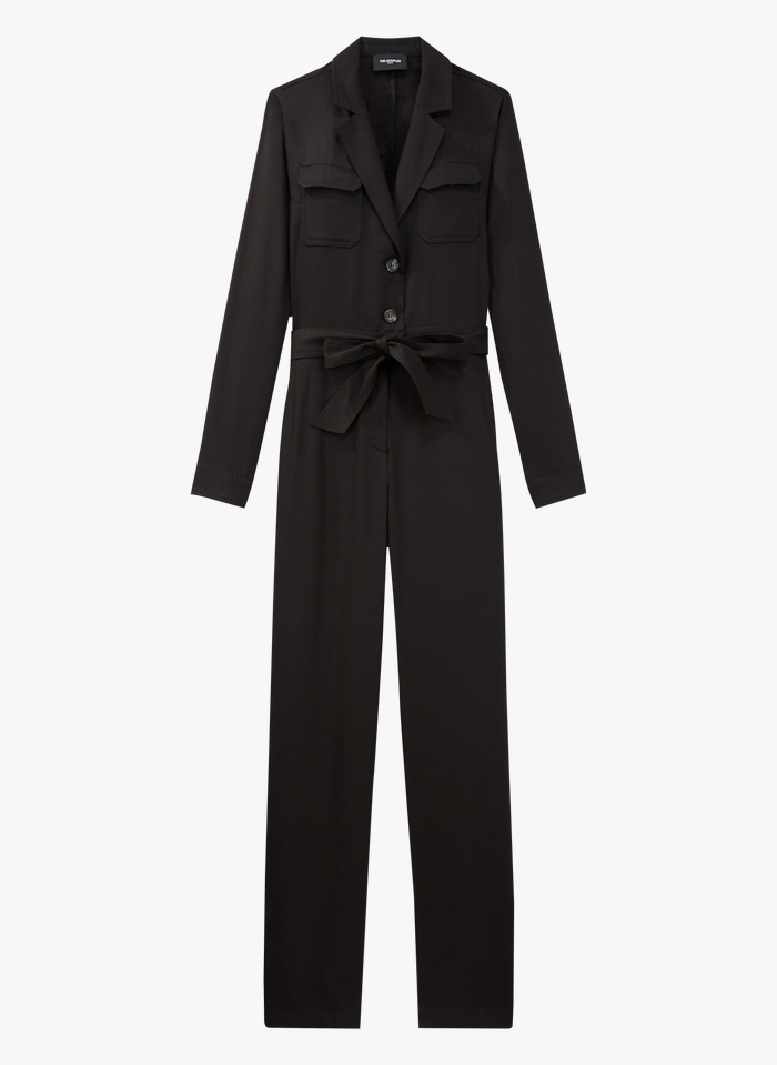 Jumpsuit With Tailored Collar Black The Kooples - Women | Place des ...
