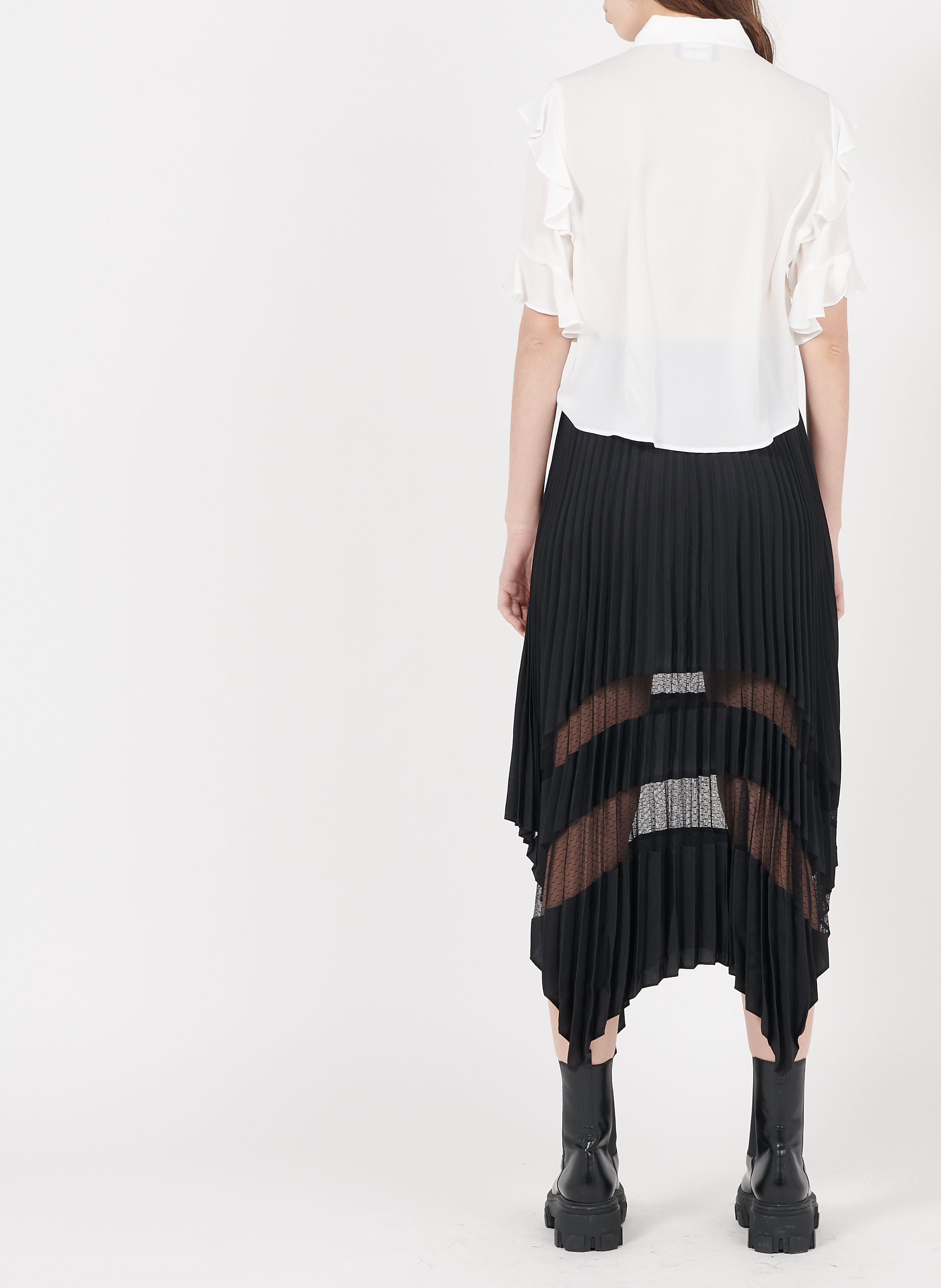 Black Pleated midi skirt