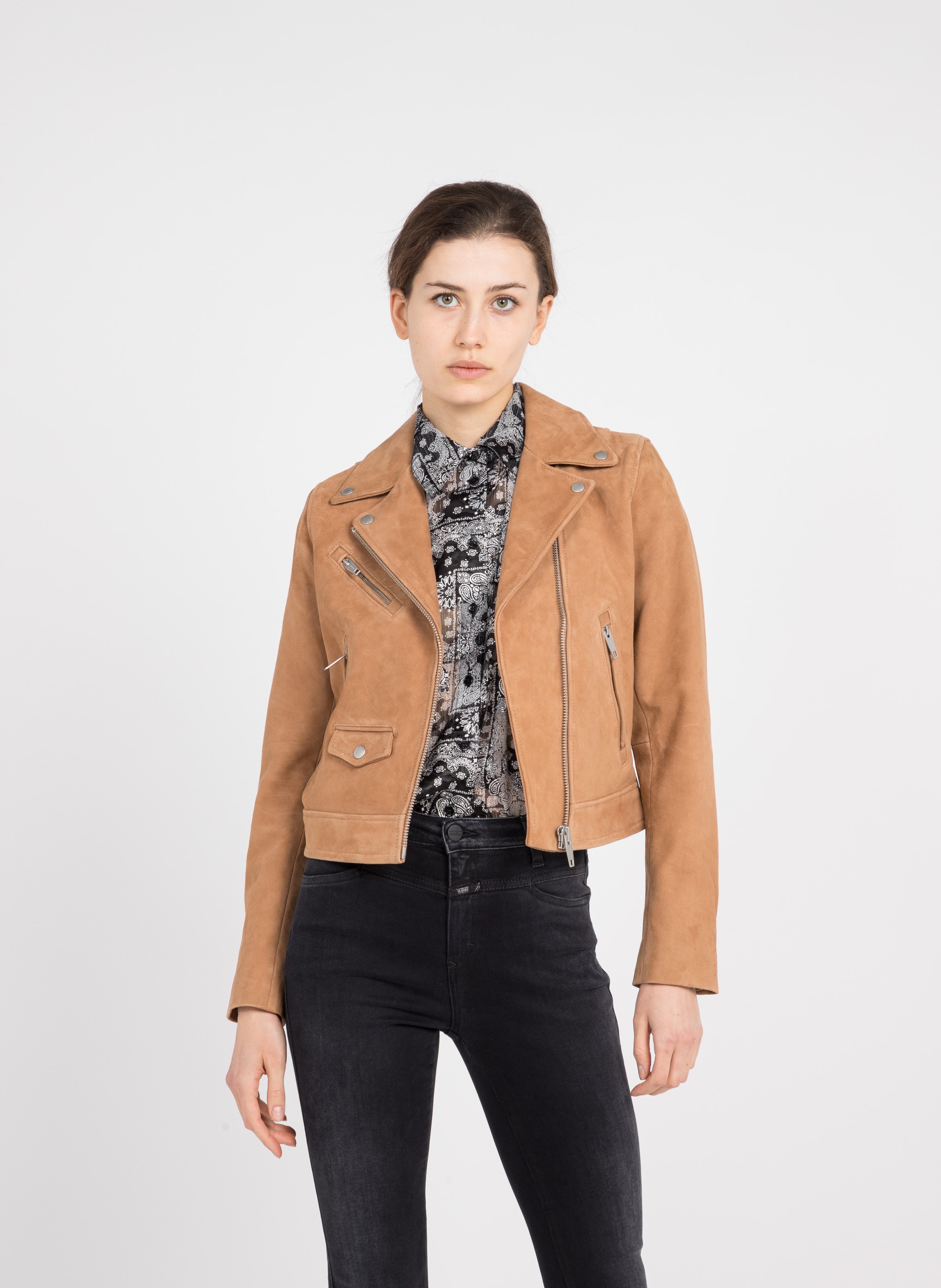 brown womens suede jacket