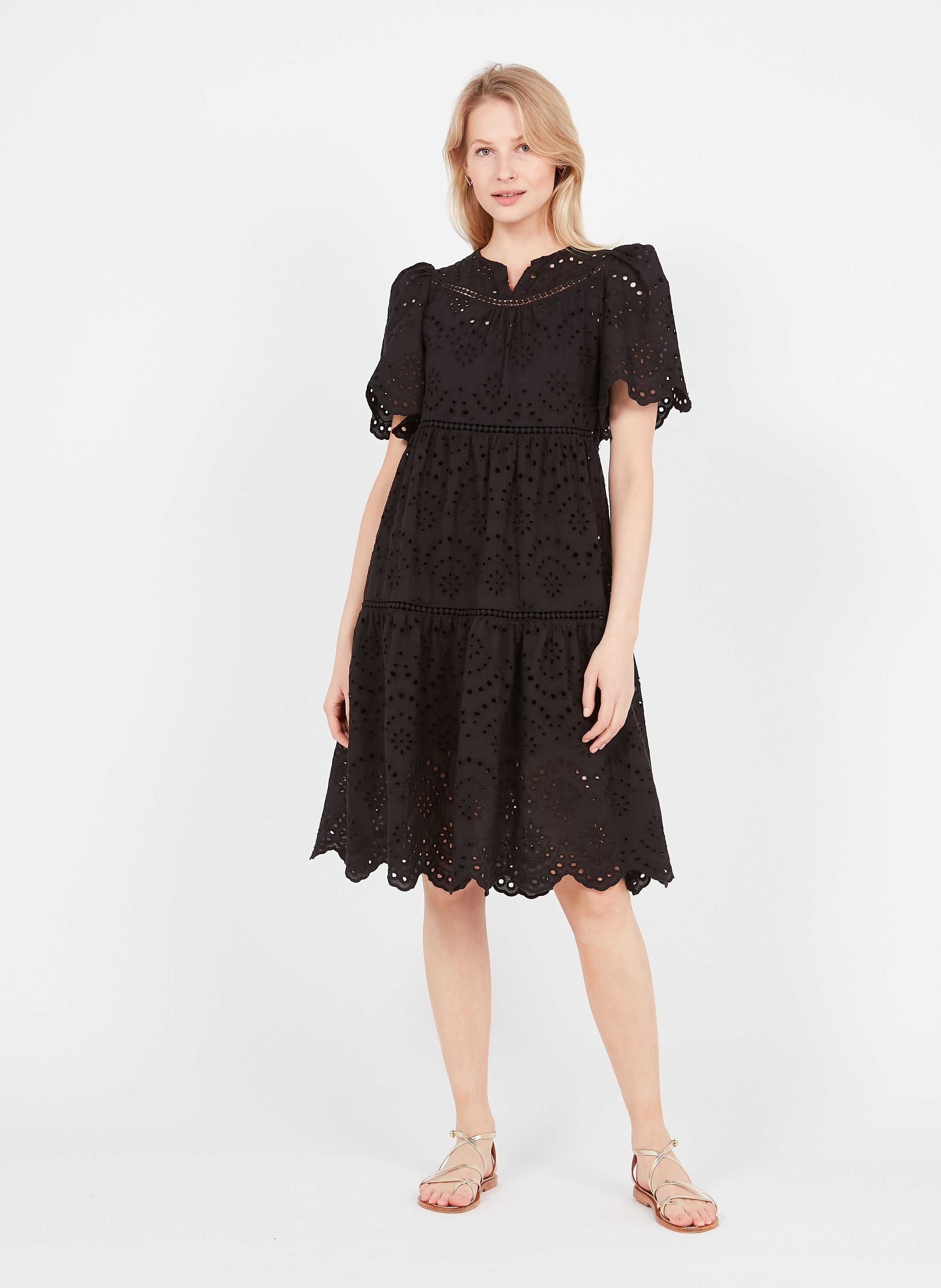 black broderie dress