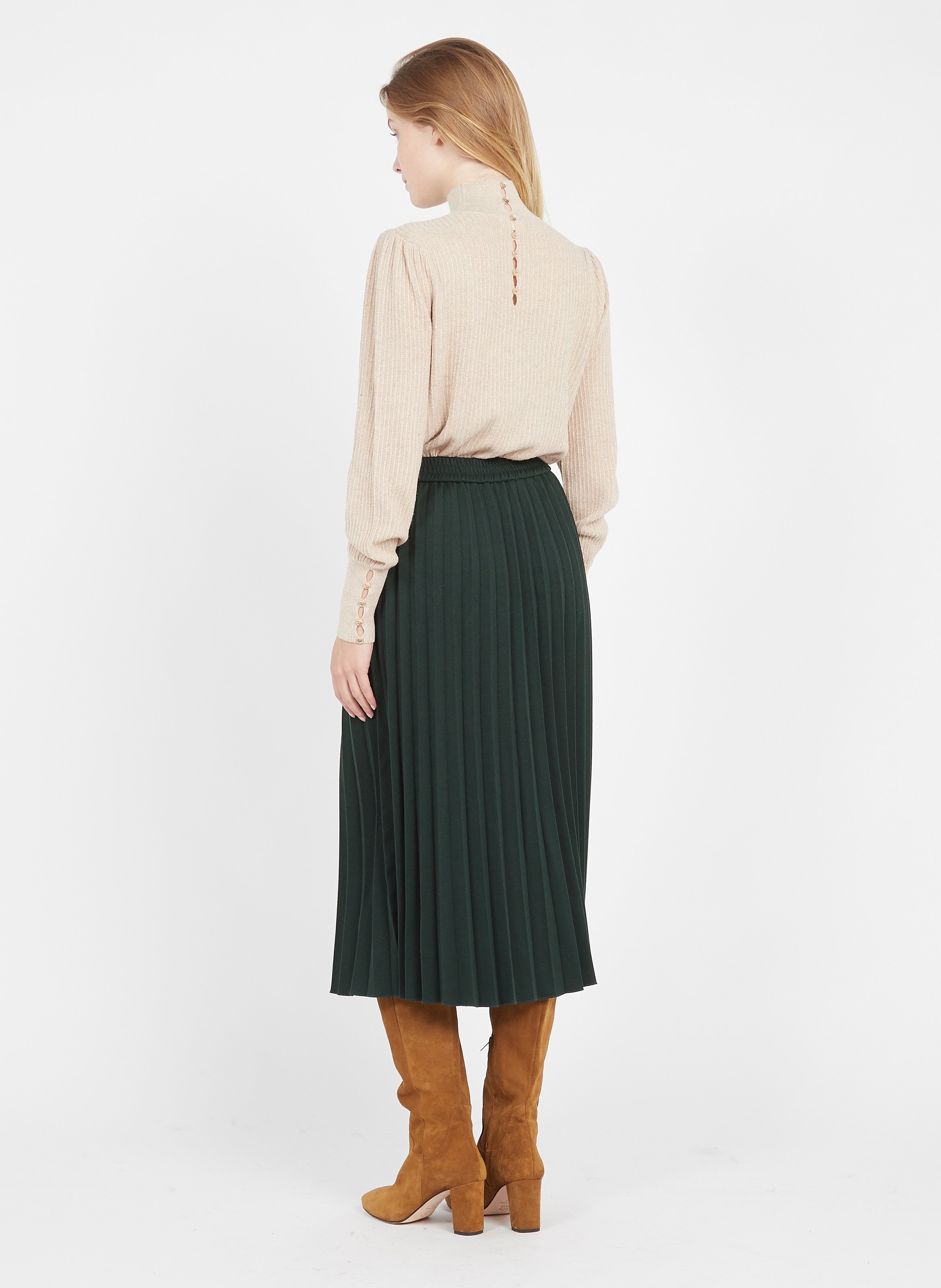 vince women's drape pleated skirt