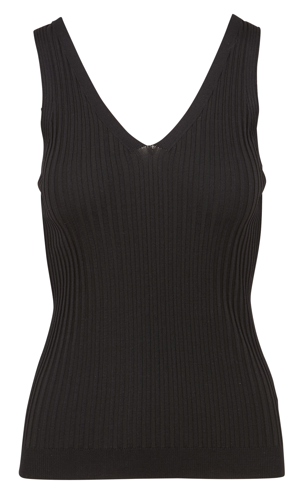 black knitted tank top