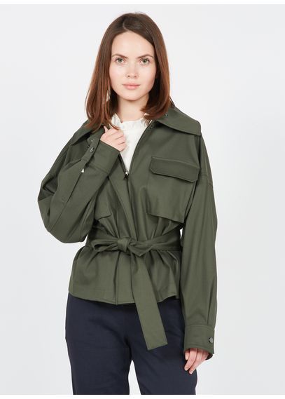 Belted Cotton Twill Cargo Jacket Spruce Theory - Women | Place des ...