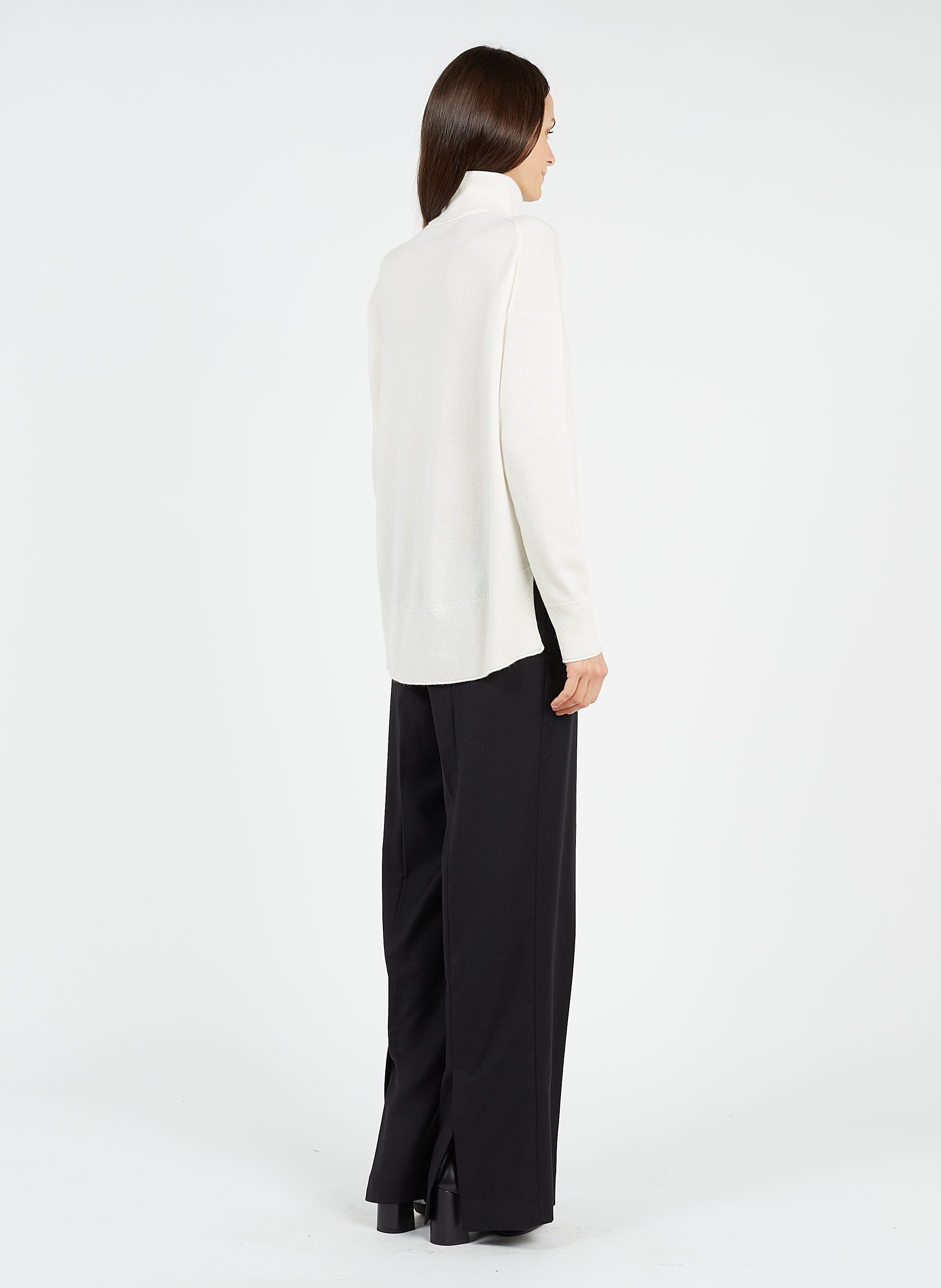 High-waisted Wide-leg Virgin Wool Pants 