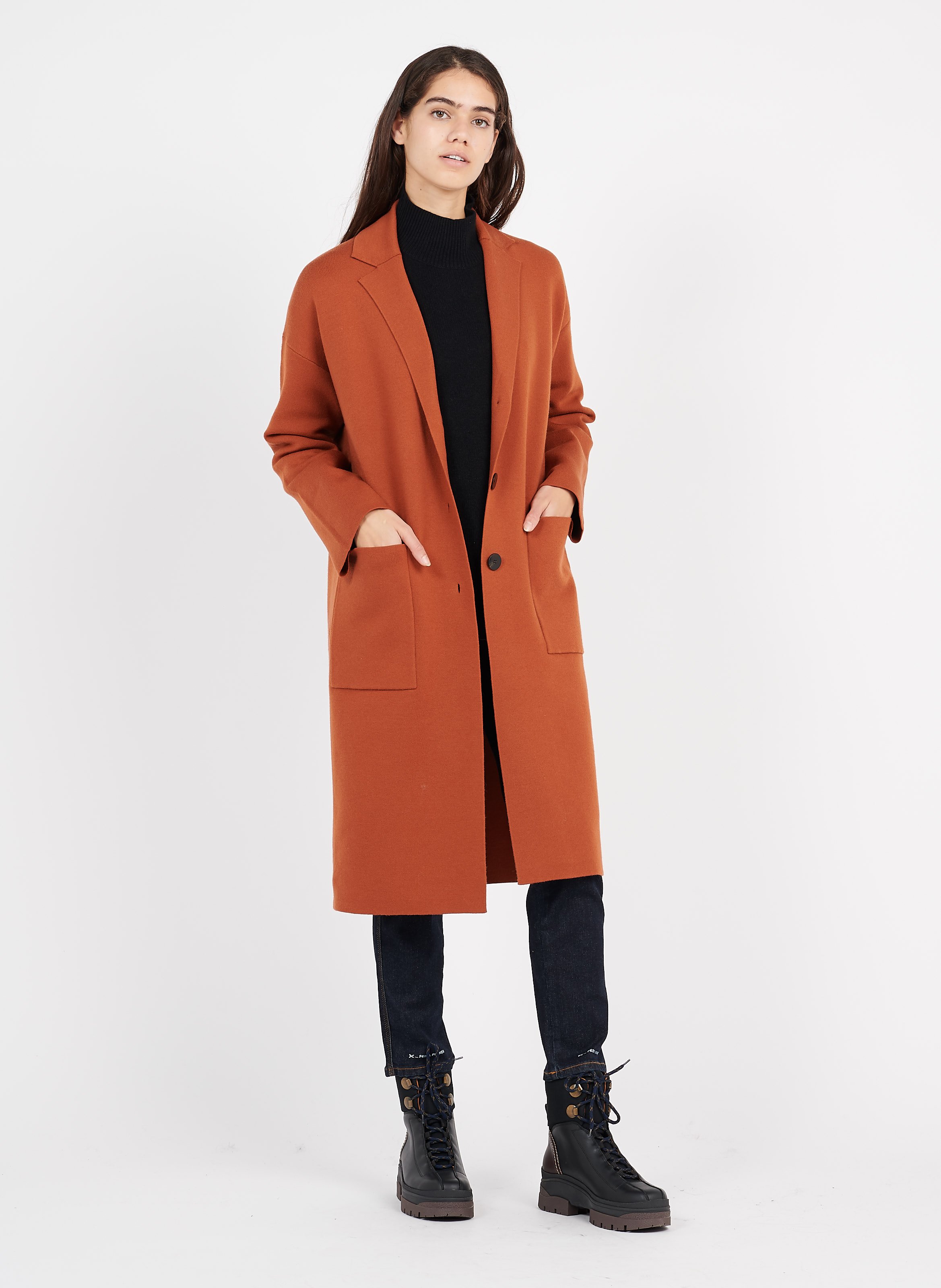 theory long wool coat