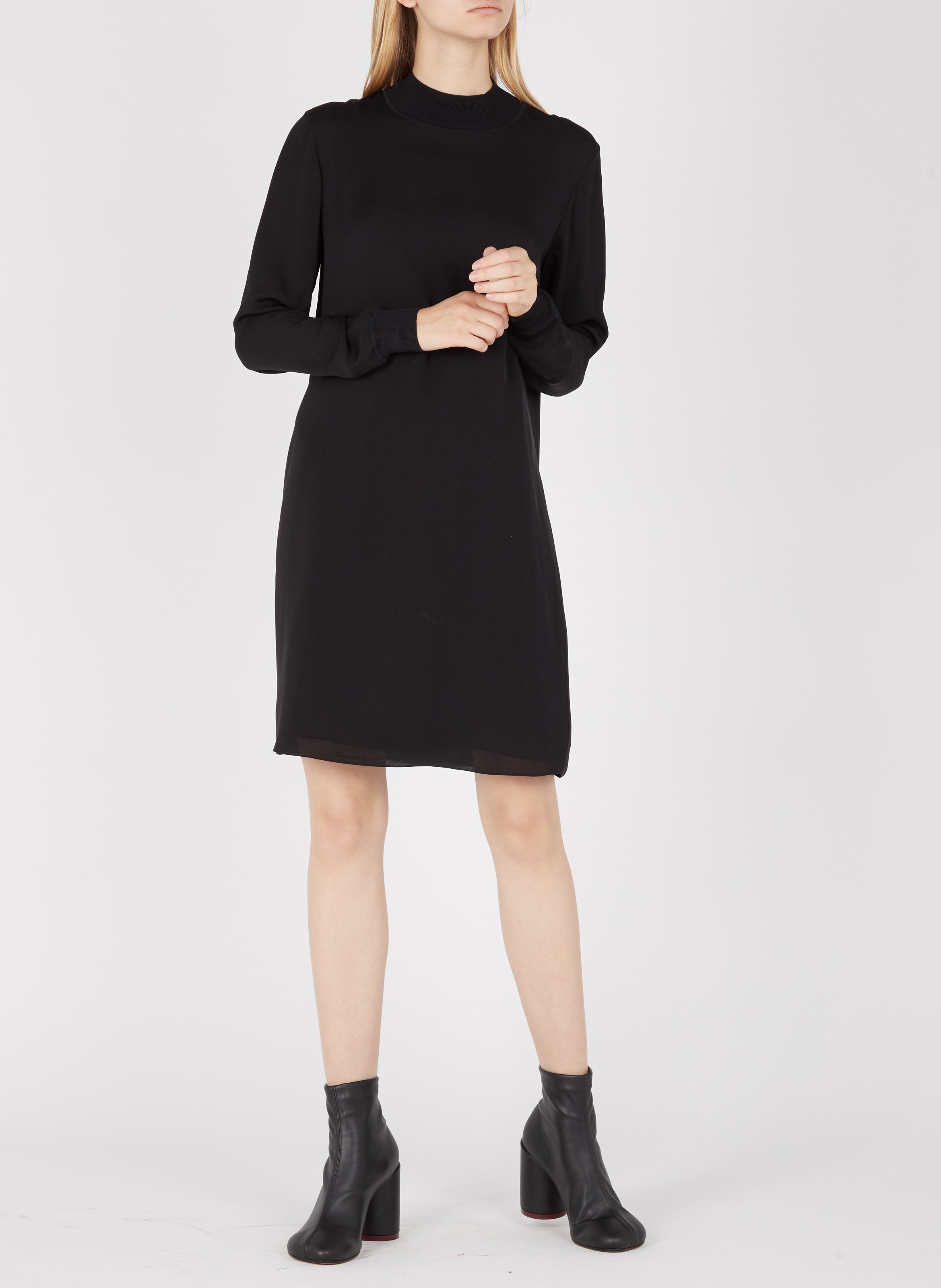 theory black silk dress
