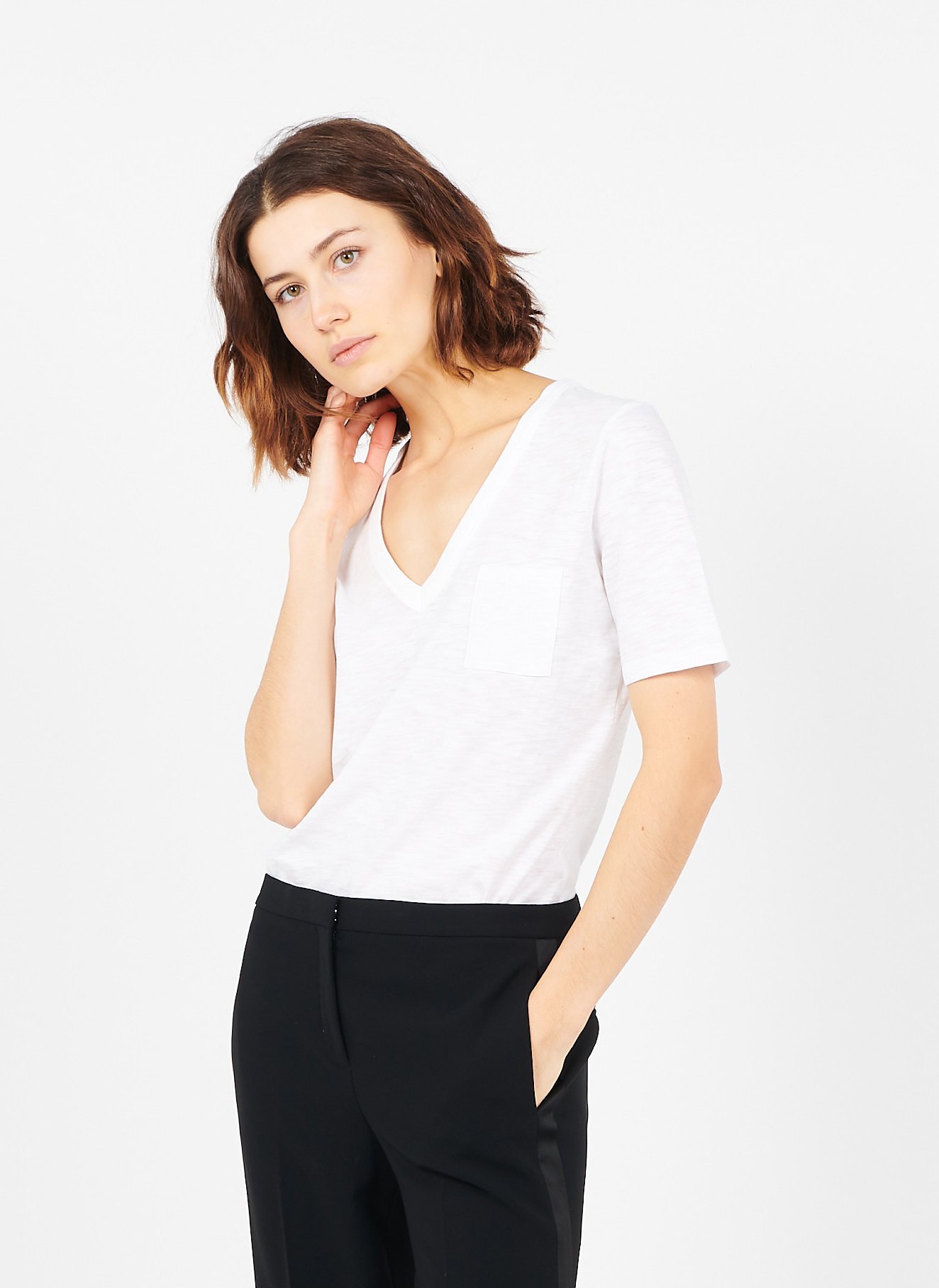 V-neck Organic Cotton T-shirt White 