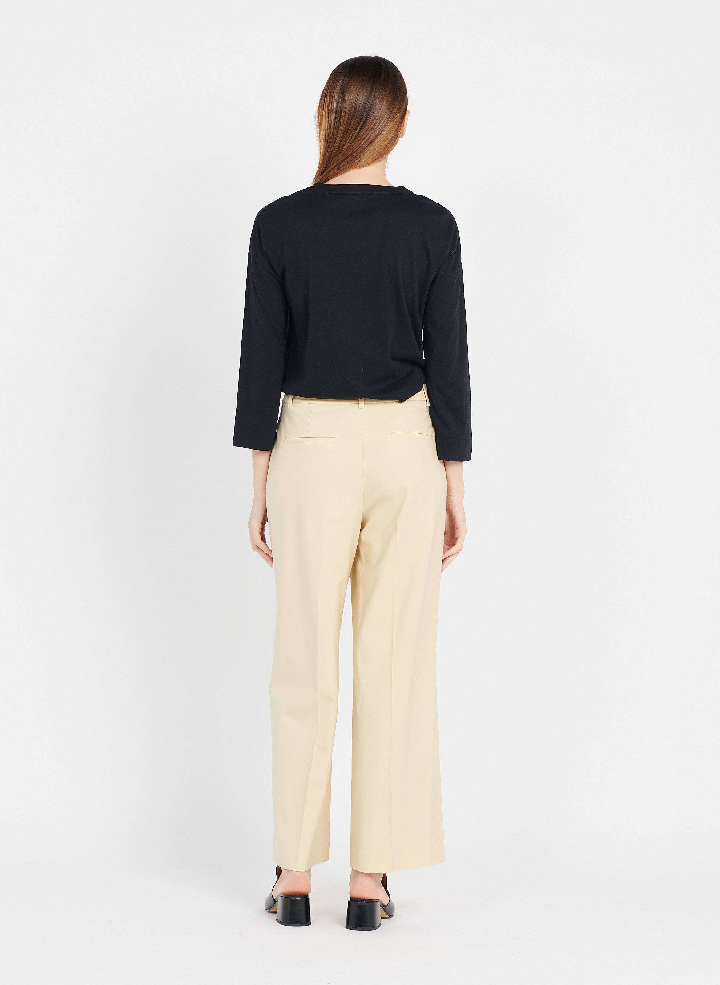 Sale Wide-leg Wool Pants Butter Yellow 