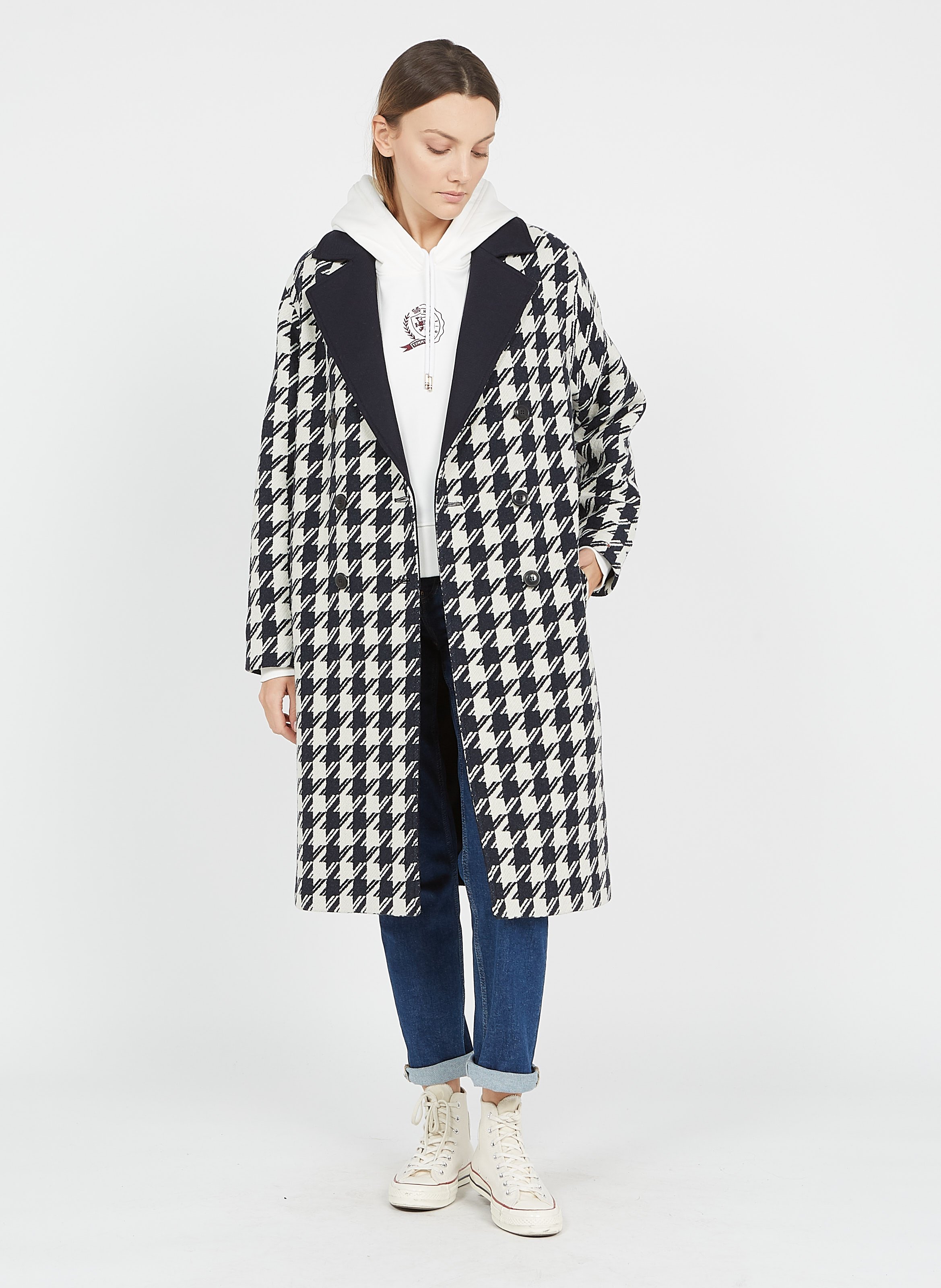 tommy hilfiger checkered coat