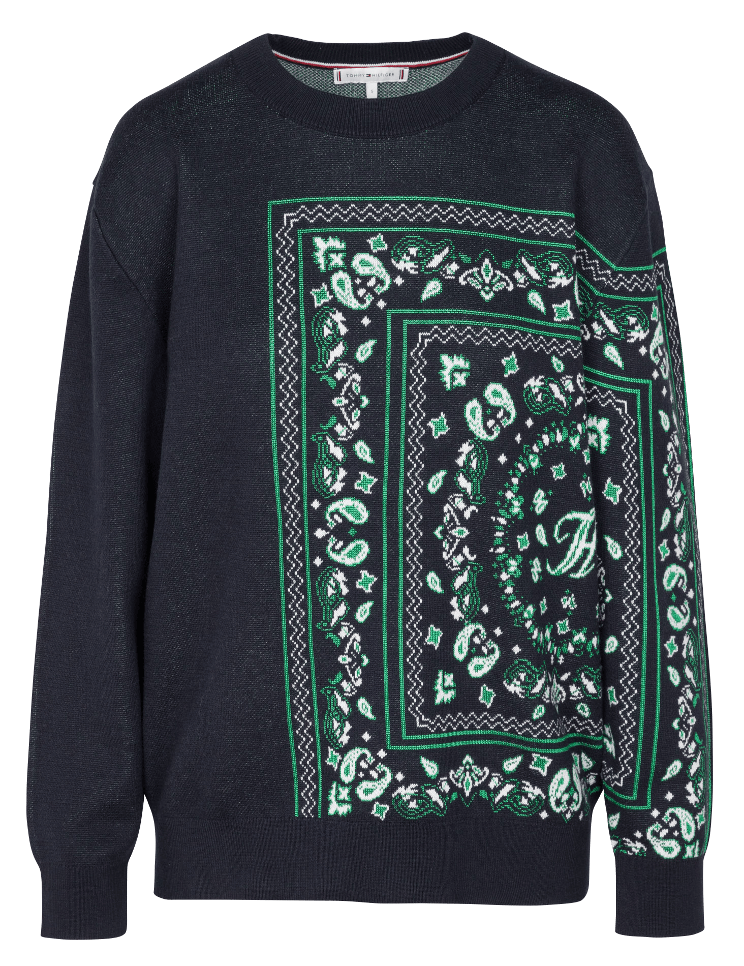 Tommy Hilfiger Cotton Bandana Print Sweatshirt with Crew Neck