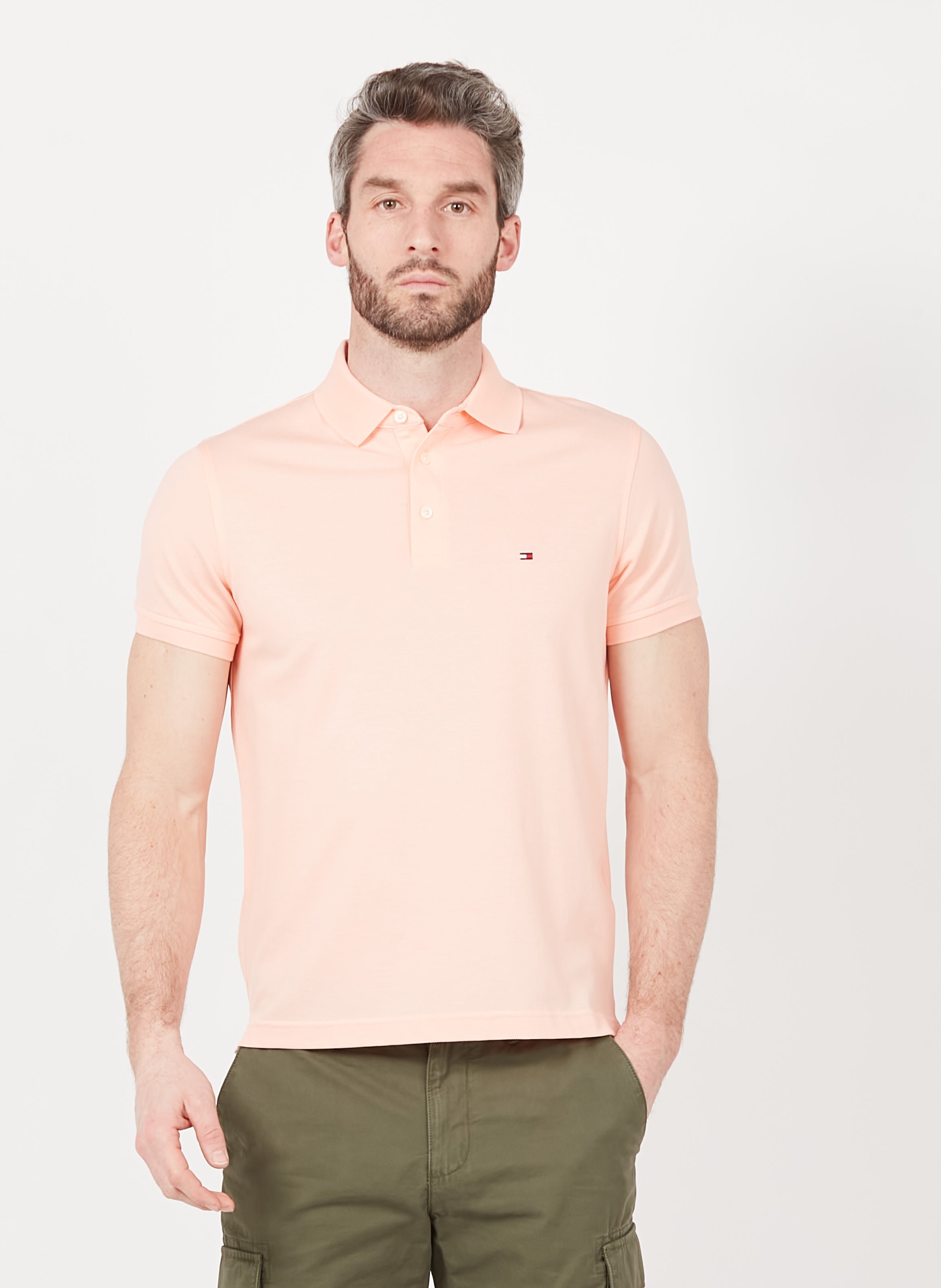 pink tommy hilfiger polo shirt