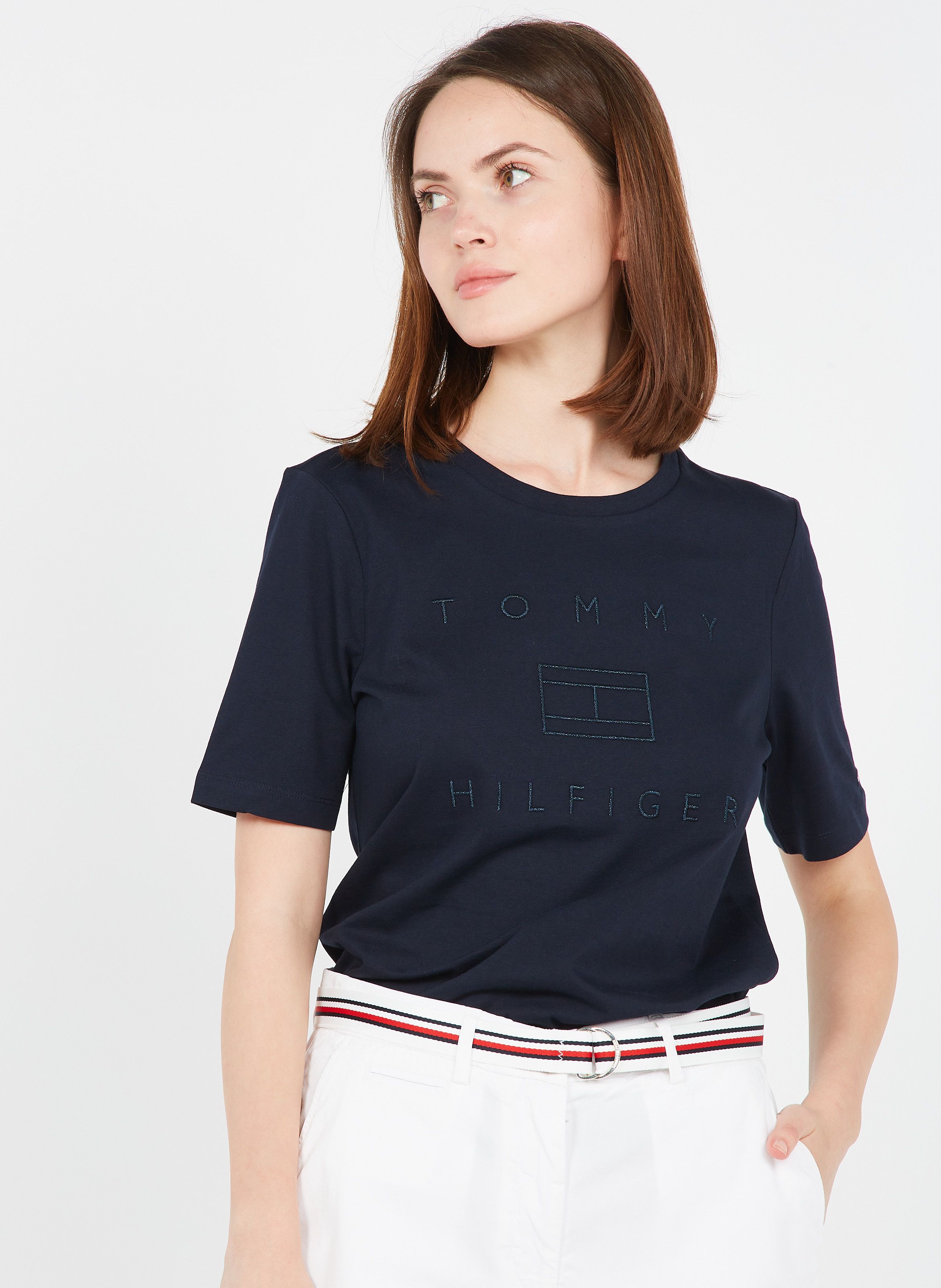 blue tommy hilfiger t shirt women's