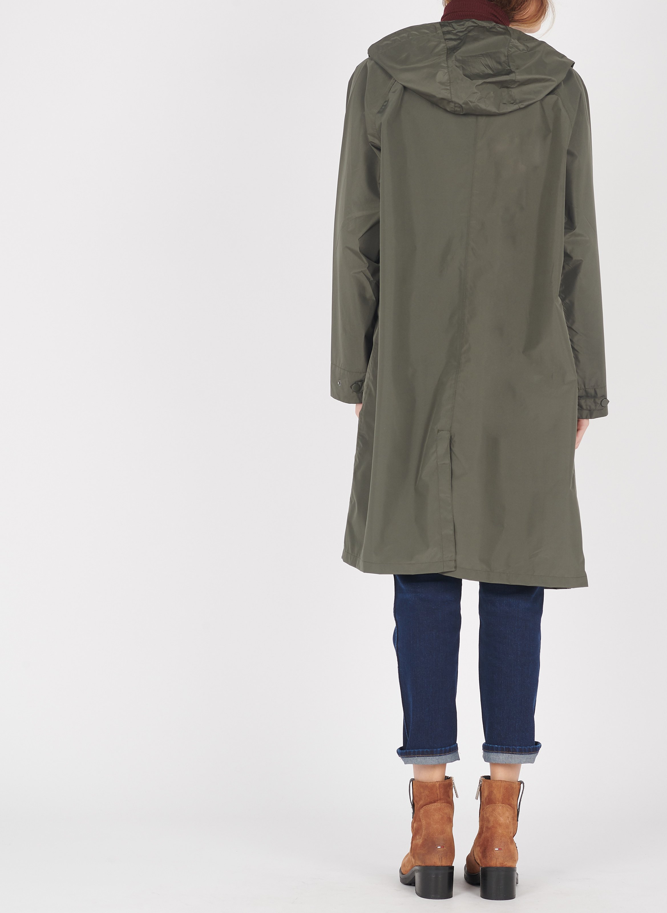 long grey raincoat