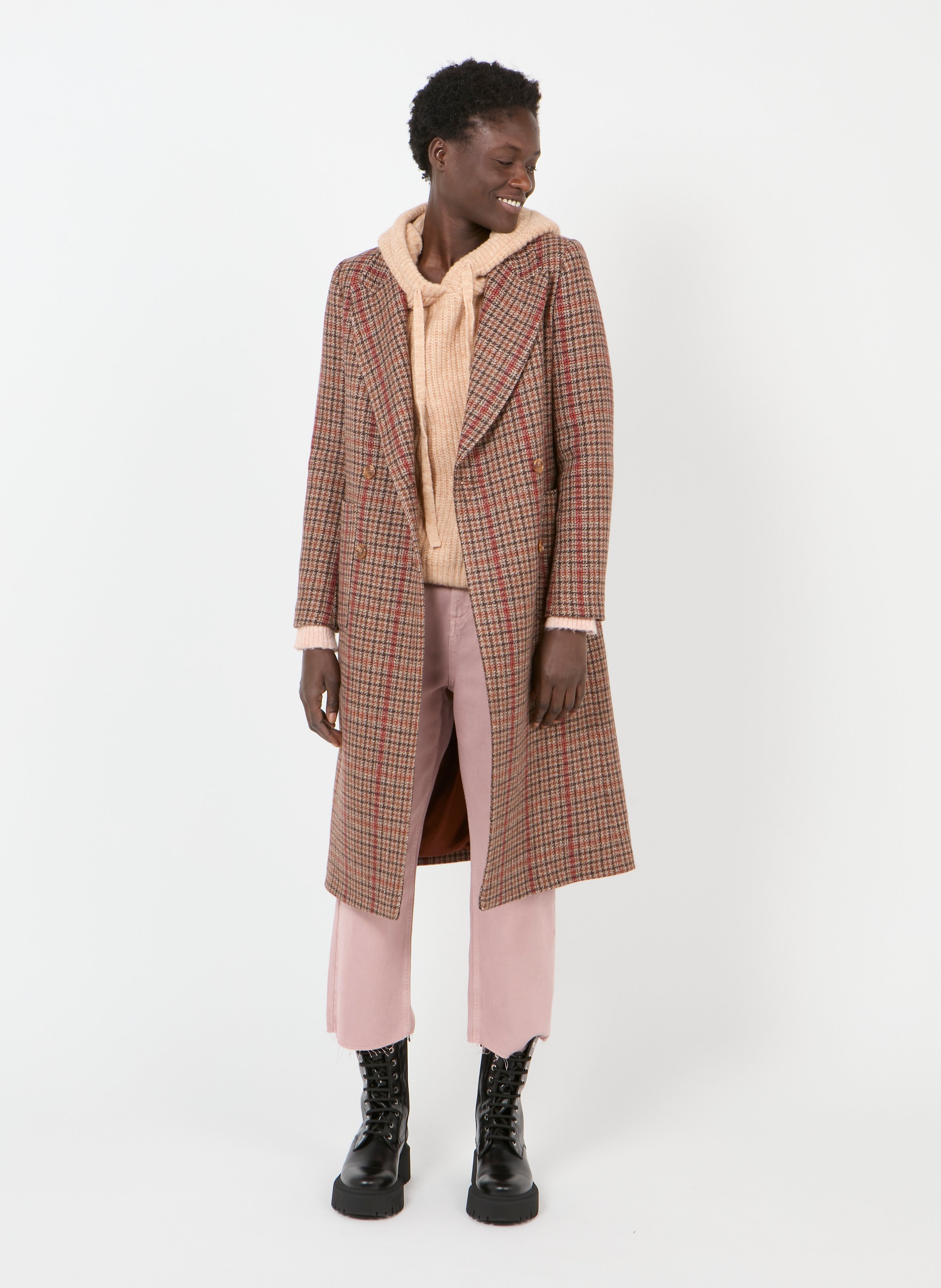 petite beige wool coat