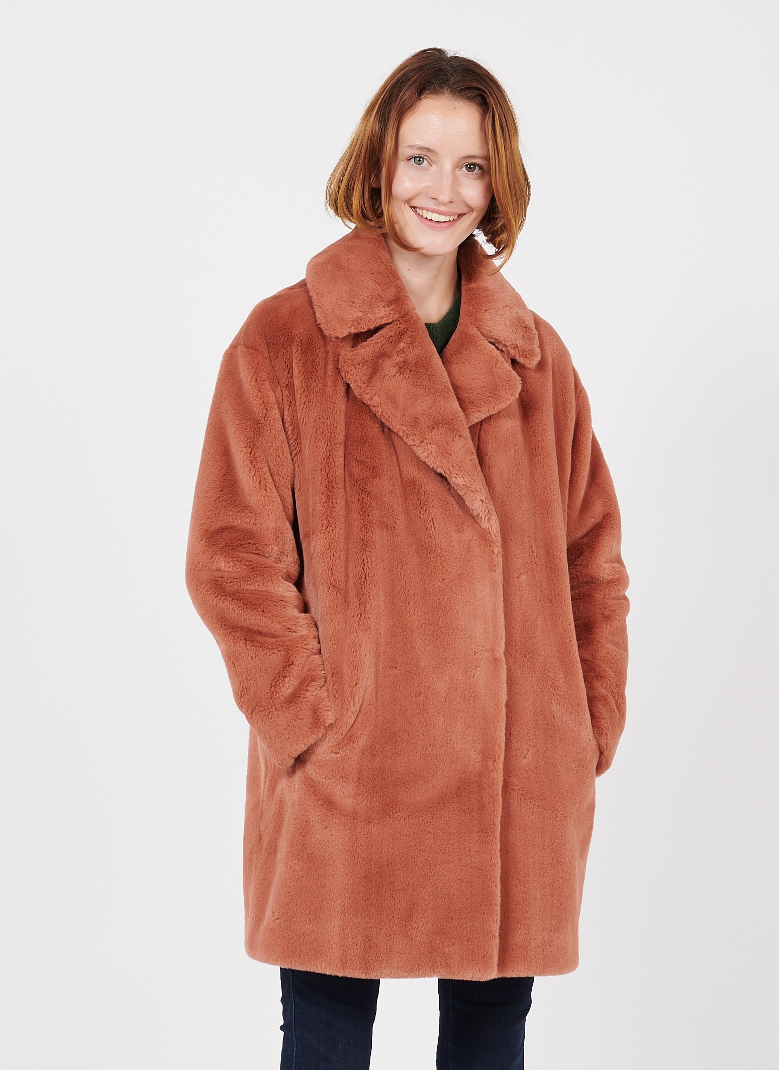 tan fur coat