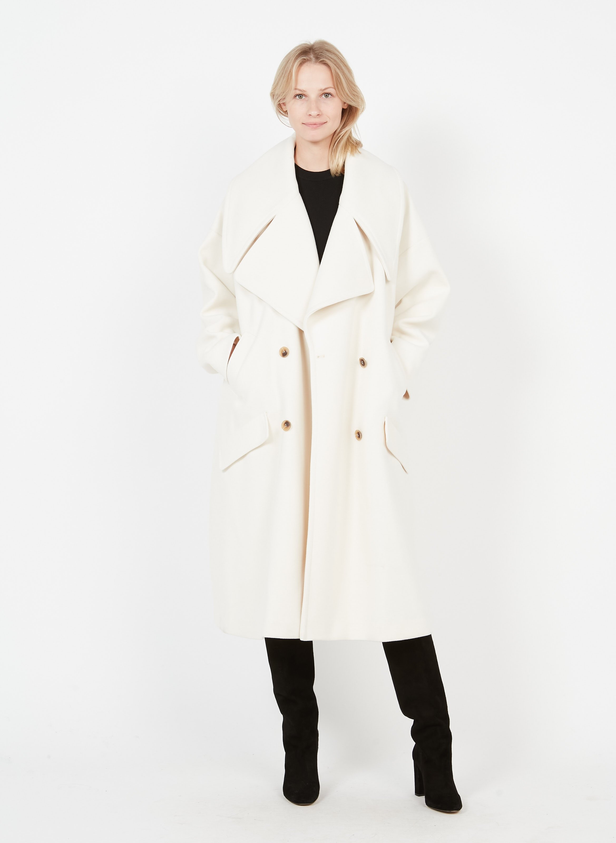 white oversized coat