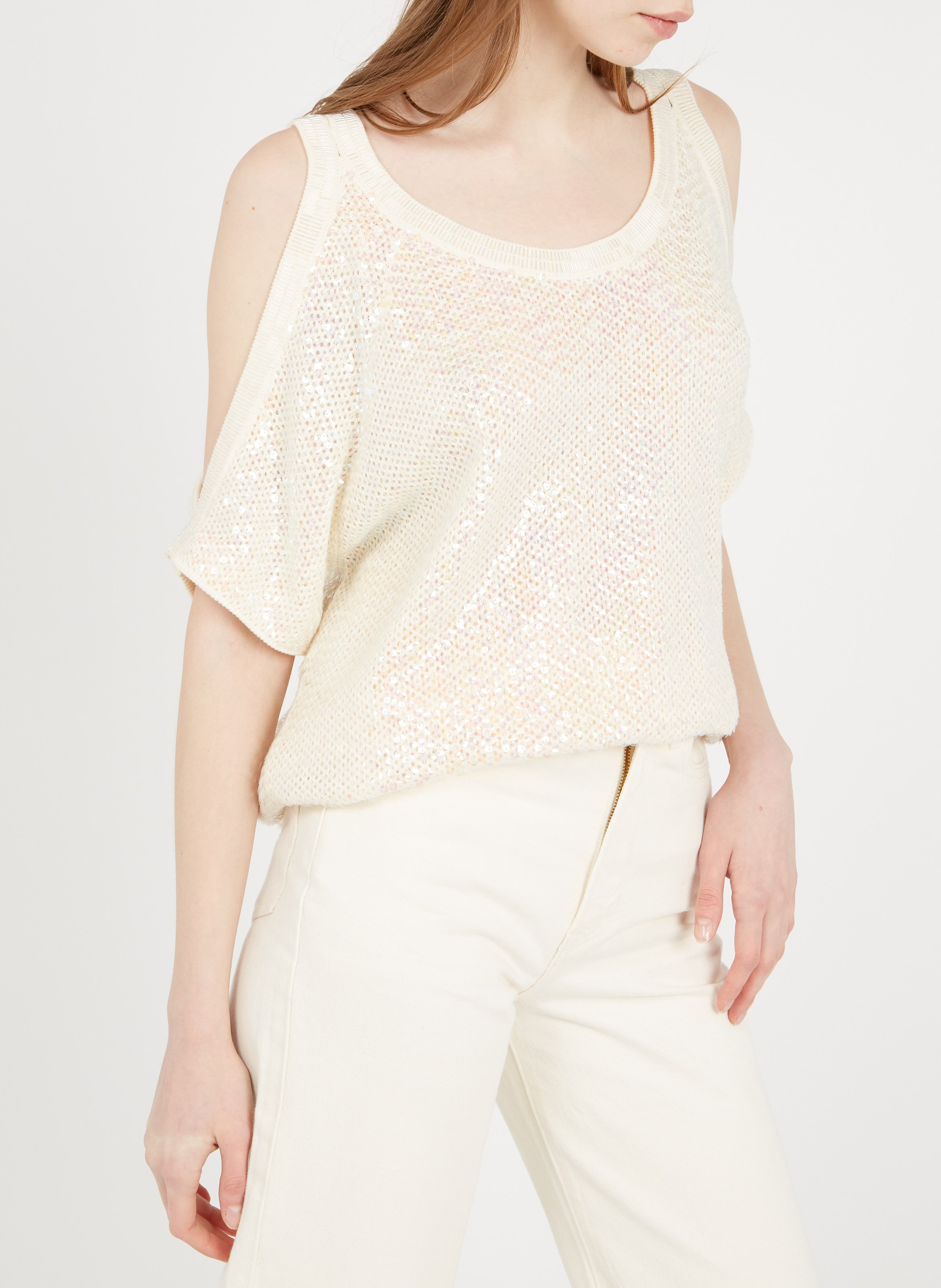 sequin shoulder sweater