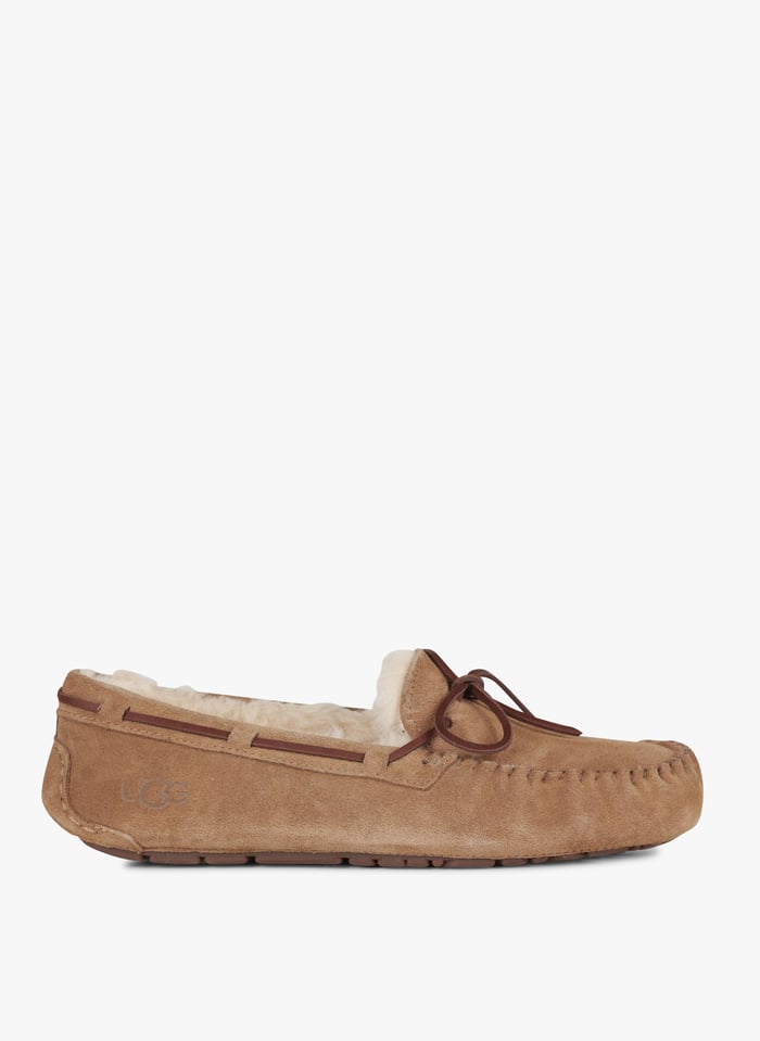 Faux Fur lined Leather Slippers Chestnut Ugg Women Place des
