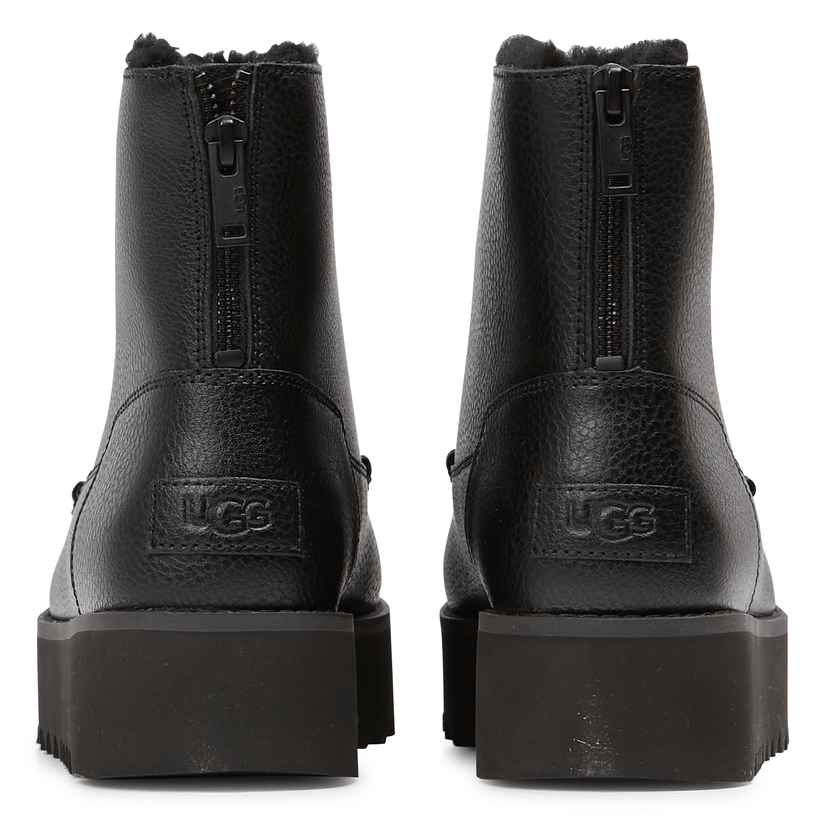 black ugg boots with white fur