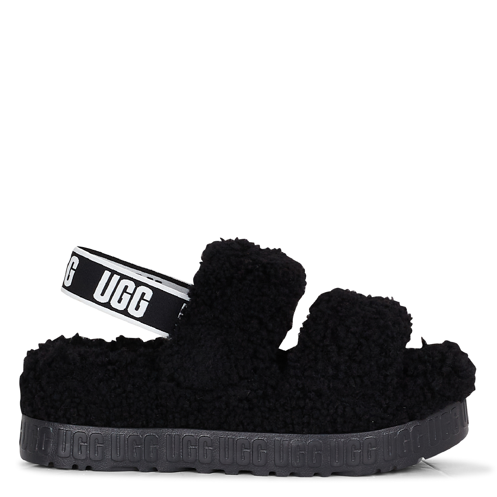 black ugg platform slippers