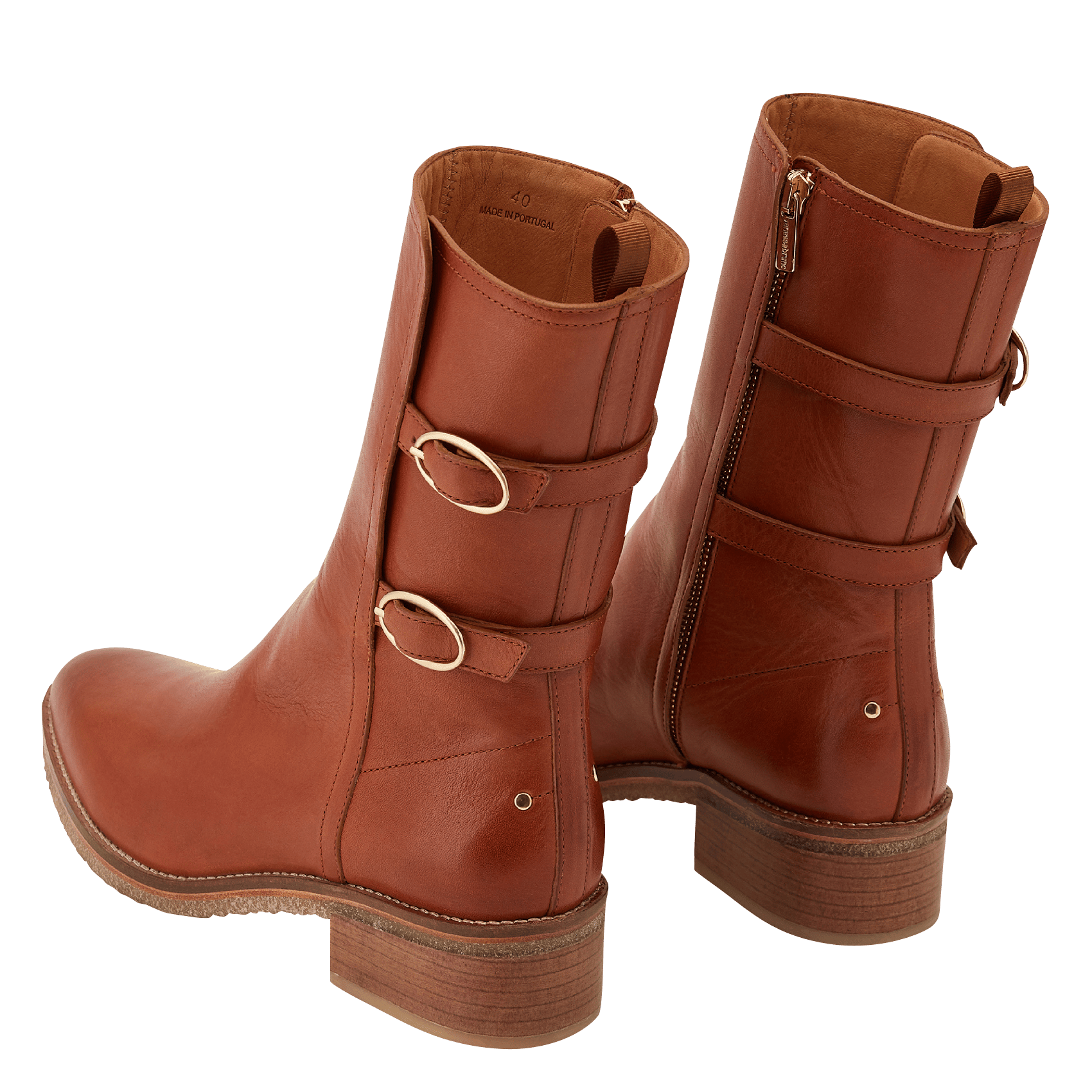 brown calf boots flat