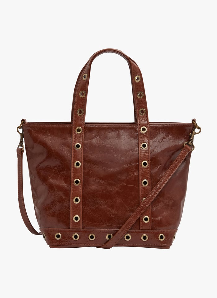 Leather Tote Bag With Eyelets Havane Vanessa Bruno Women Place