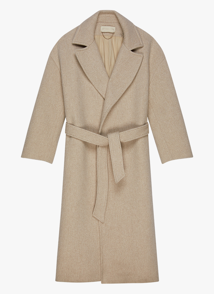 Oversized Wool-blend Coat With Tailored Collar Beige Vanessa Bruno ...