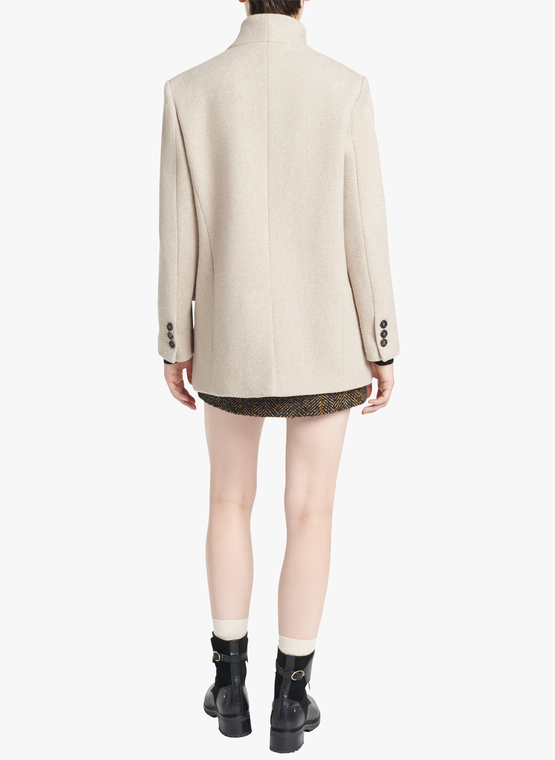 Oversized Highneck Woolblend Jacket Beige Vanessa Bruno Women
