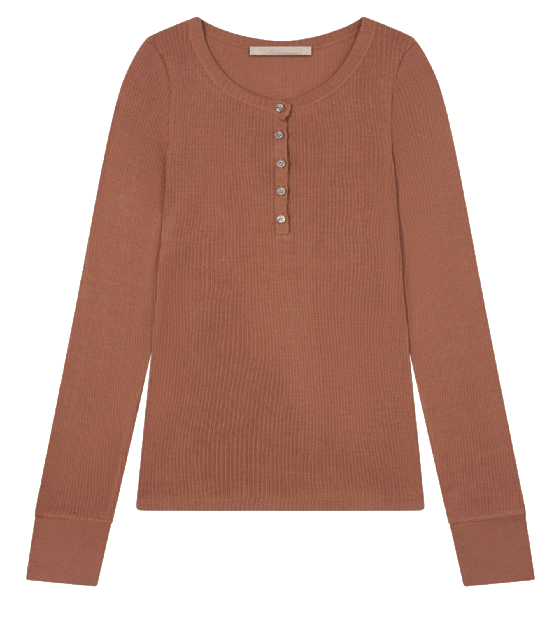 Sale Ribbed Cotton Henley T-shirt Blush 
