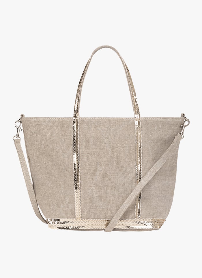 Sequined Linen Tote Bag Small Size Sable Vanessa Bruno Women