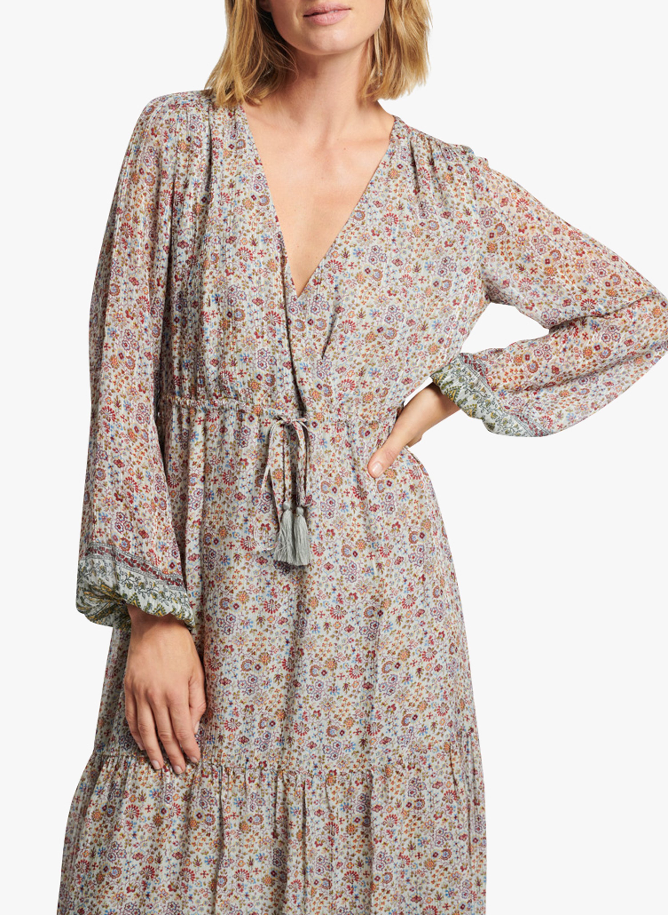 grey silk midi dress